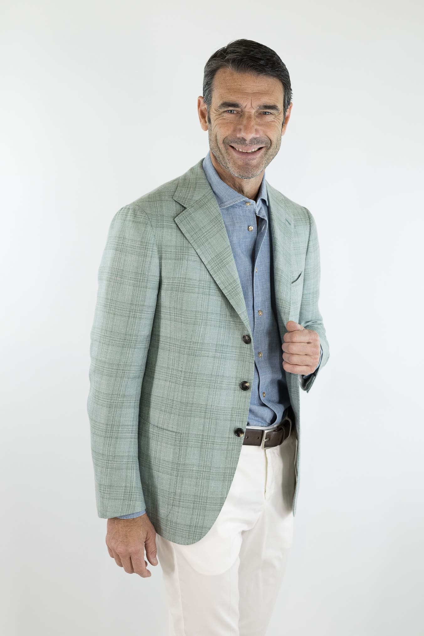 CESARE ATTOLINI Giacca Principe di Galles Verde