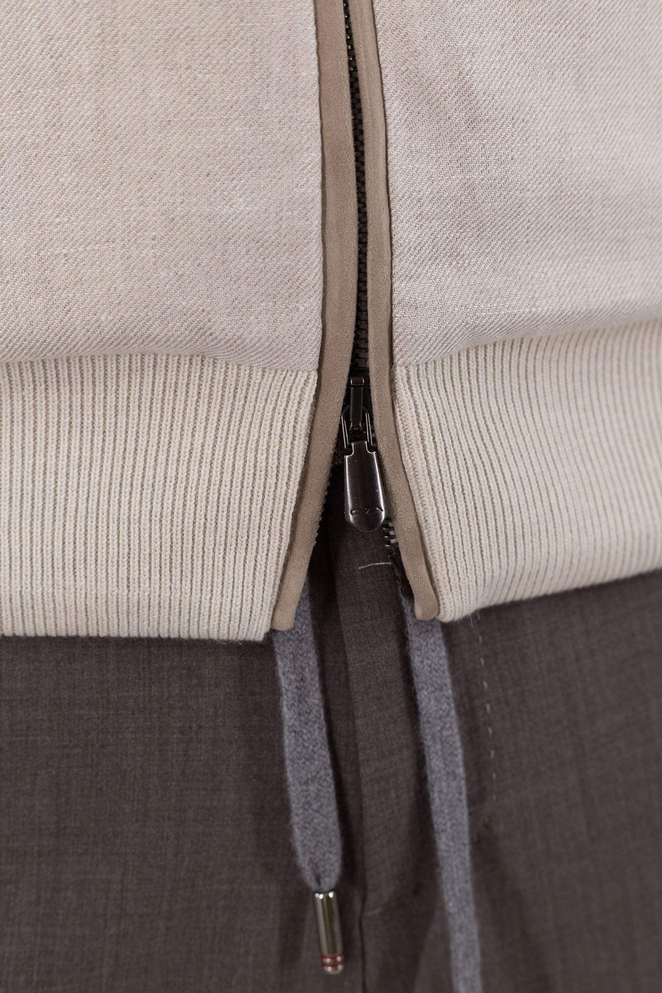 CESARE ATTOLINI Giubbino Lino Cotone Cashmere Beige Chiaro