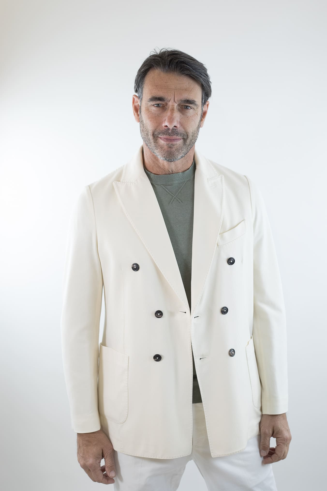 CIRCOLO 1901 Giacca Doppiopetto Cotone Piquet Bianco