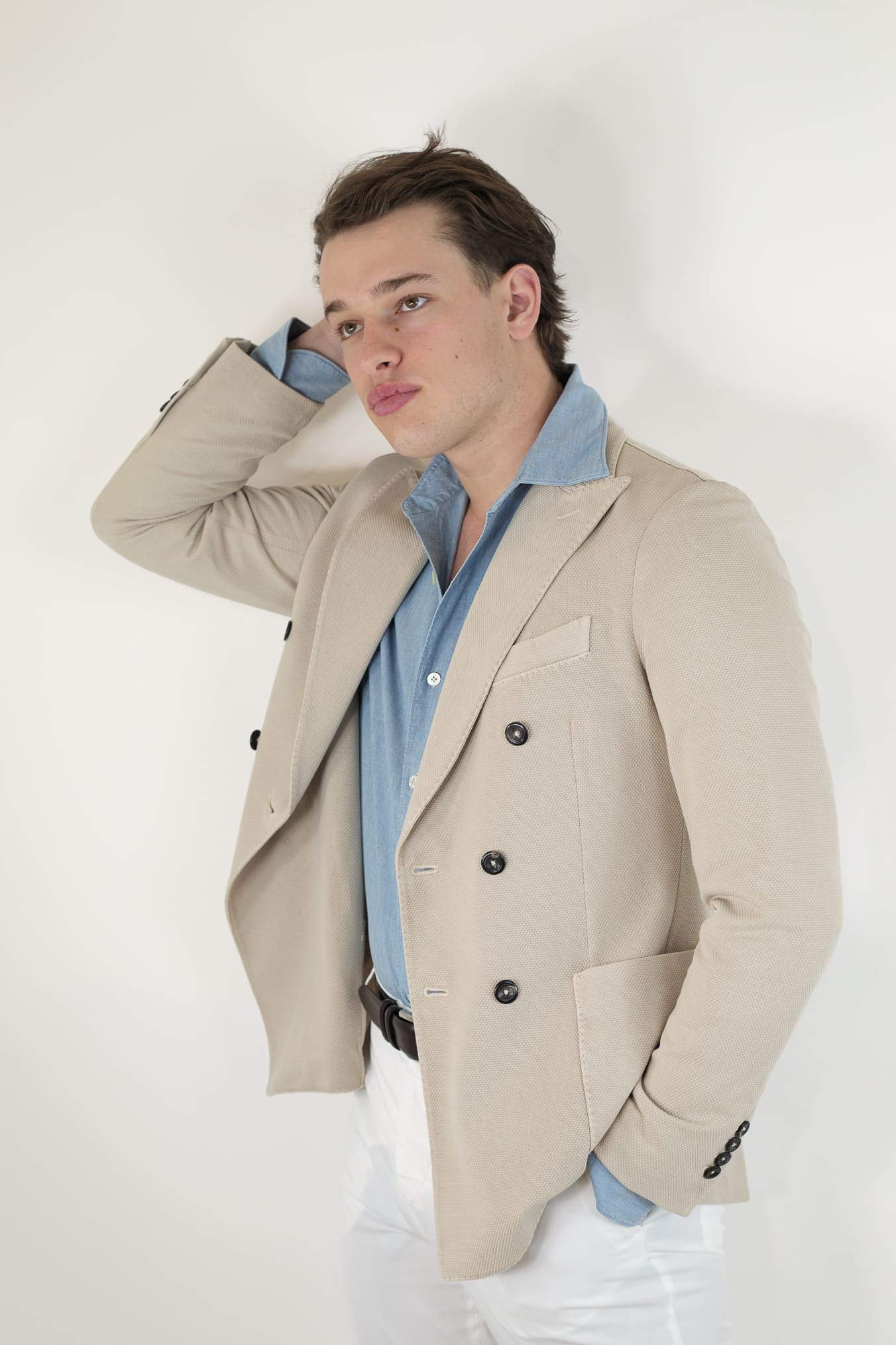 CIRCOLO 1901 Giacca Doppiopetto Jersey Cotone Oxford