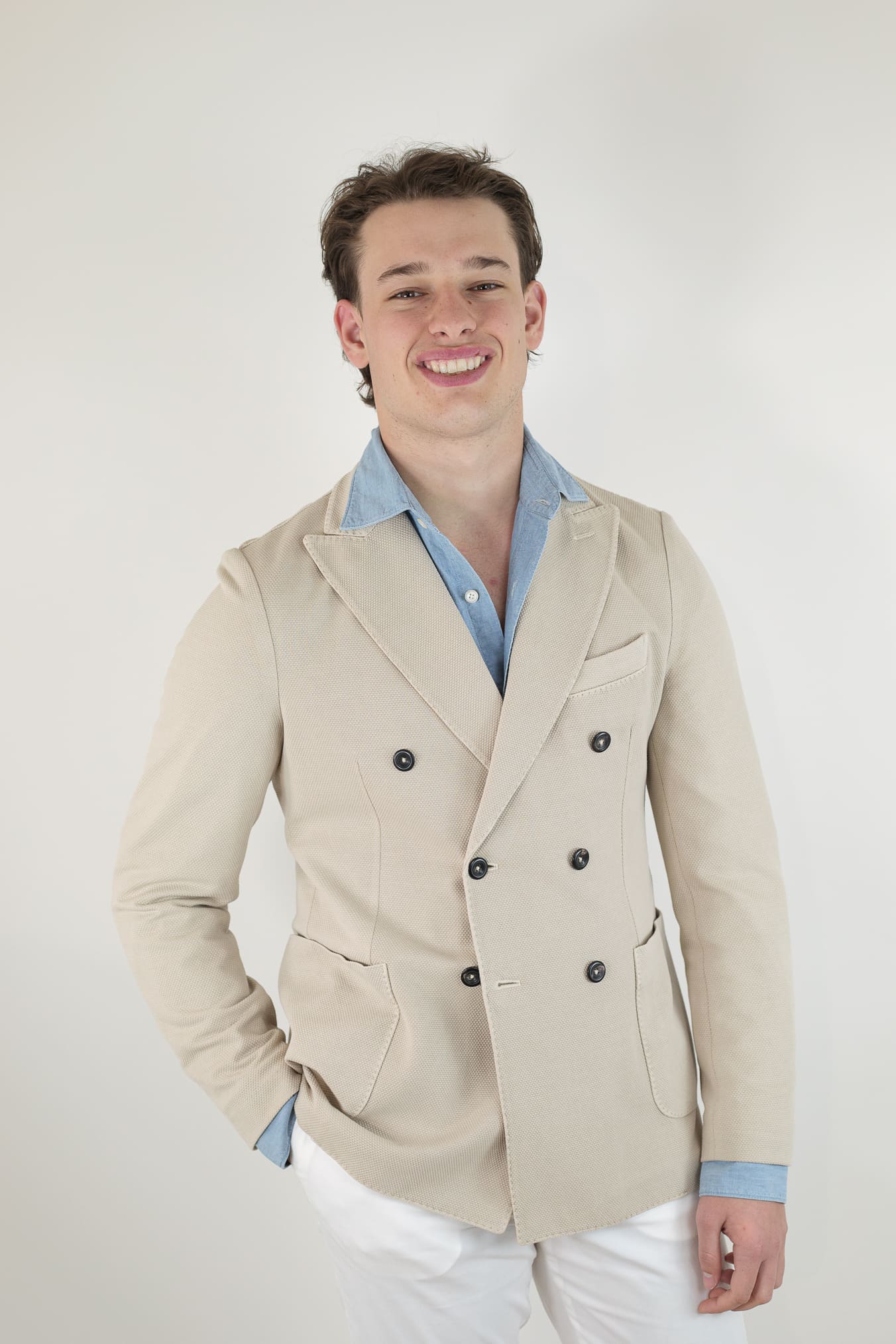 CIRCOLO 1901 Giacca Doppiopetto Jersey Cotone Oxford