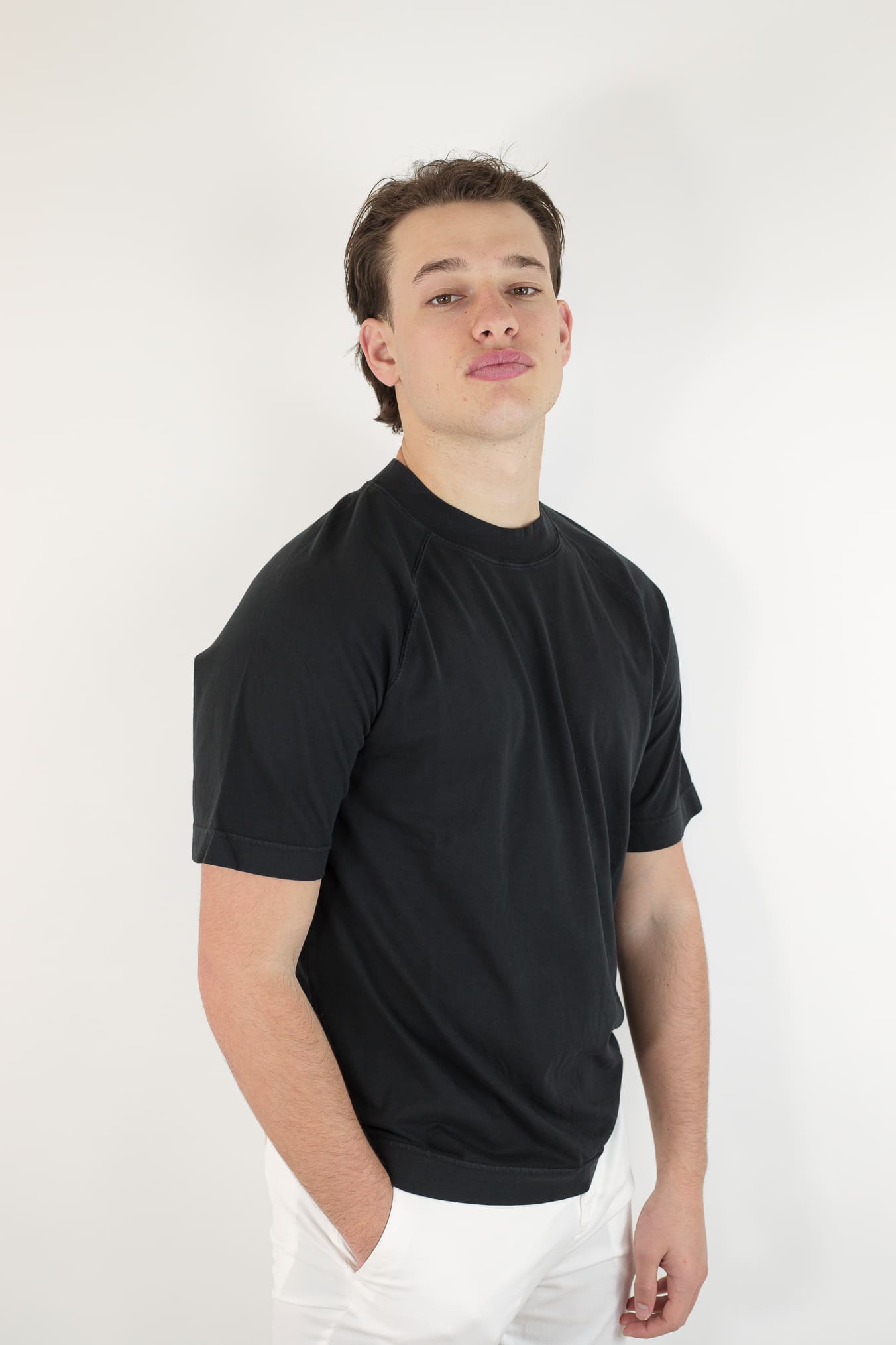 CIRCOLO 1901 T-Shirt Maniche Corte Raglan Cotone Nero