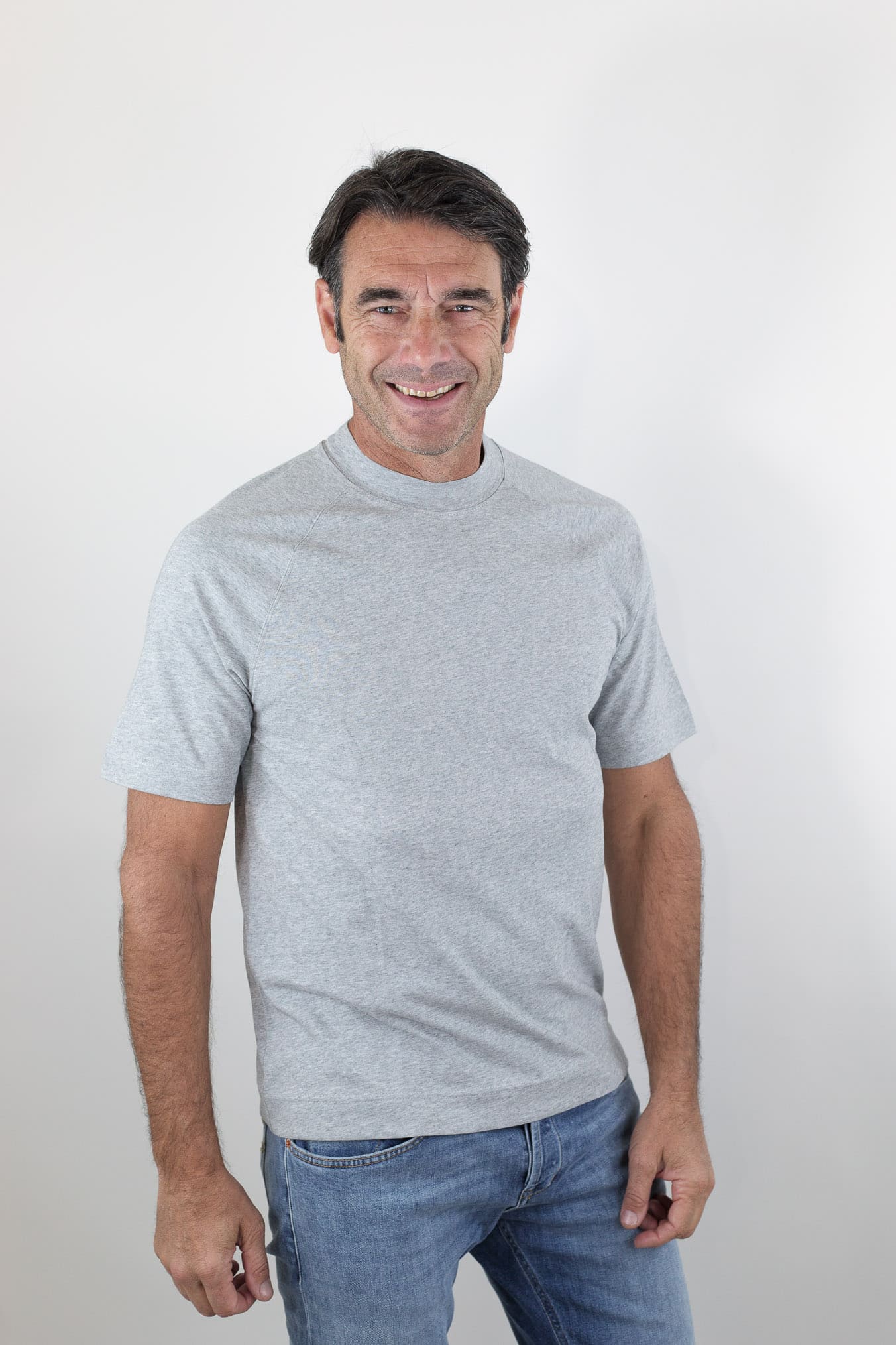 CIRCOLO 1901 T-Shirt Maniche Corte Raglan Cotone Grigio
