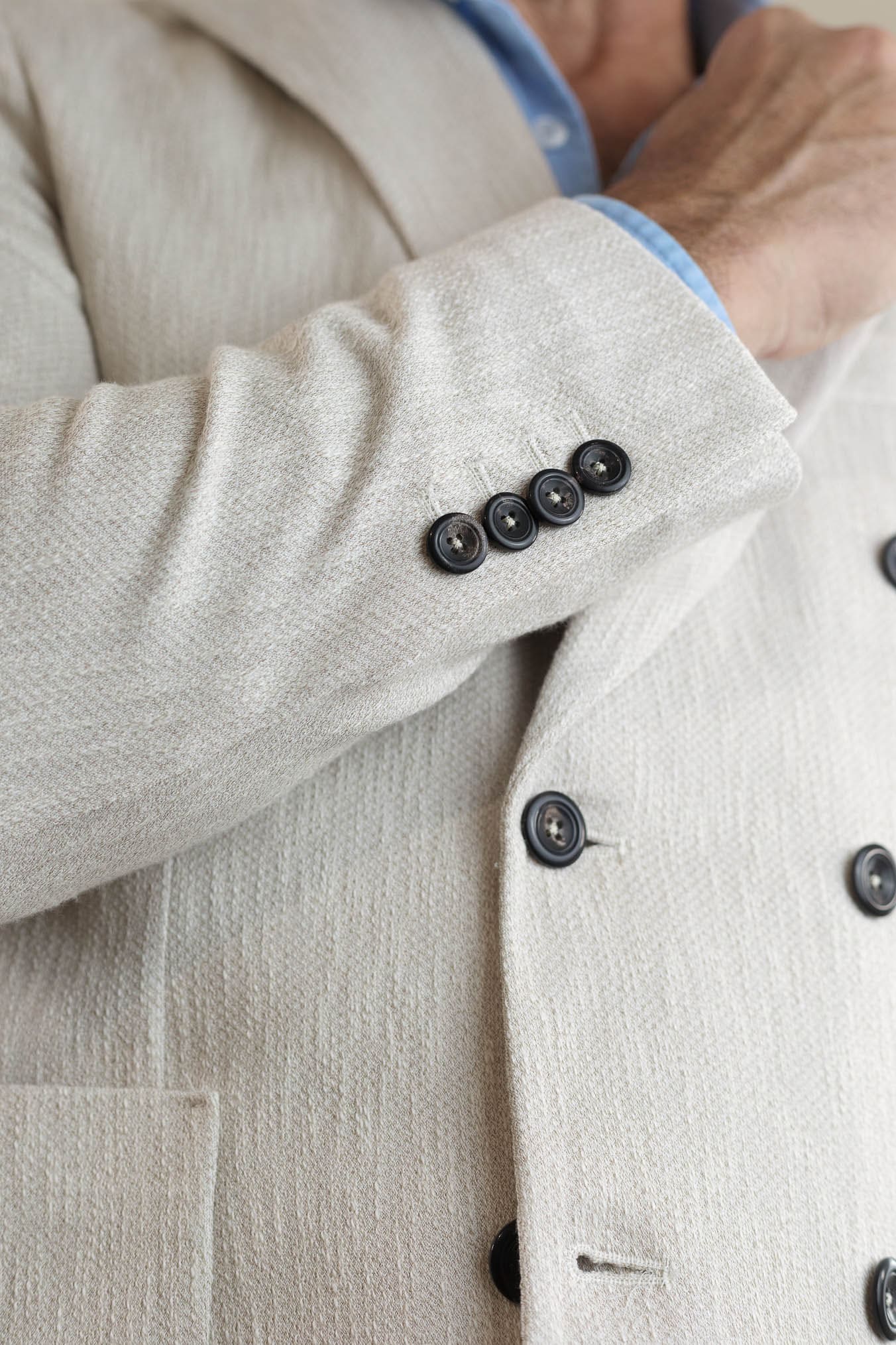 CIRCOLO 1901 Giacca Doppiopetto Cotone Fiammato Beige