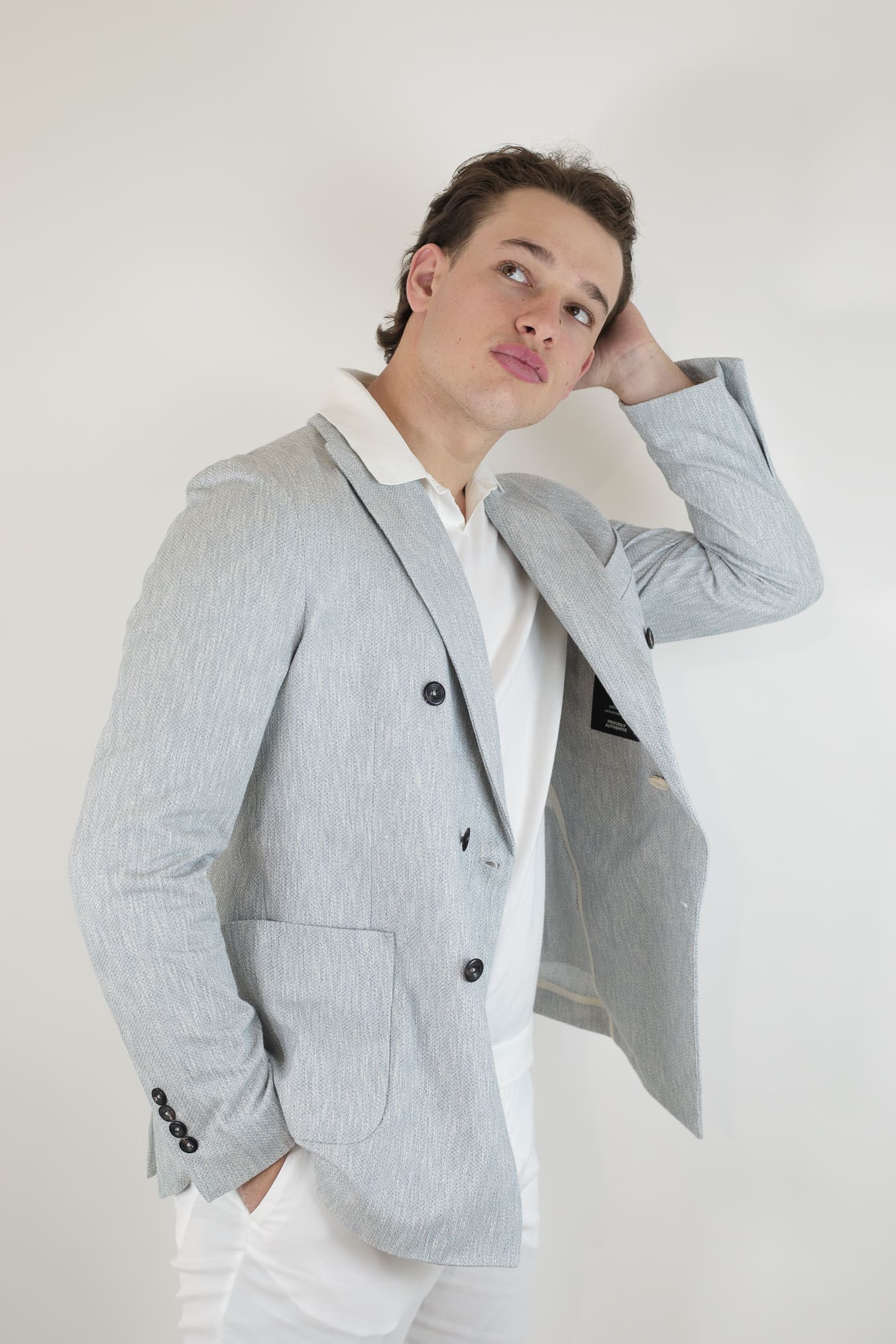 CIRCOLO 1901 Giacca Doppiopetto Cotone Fiammato Celeste