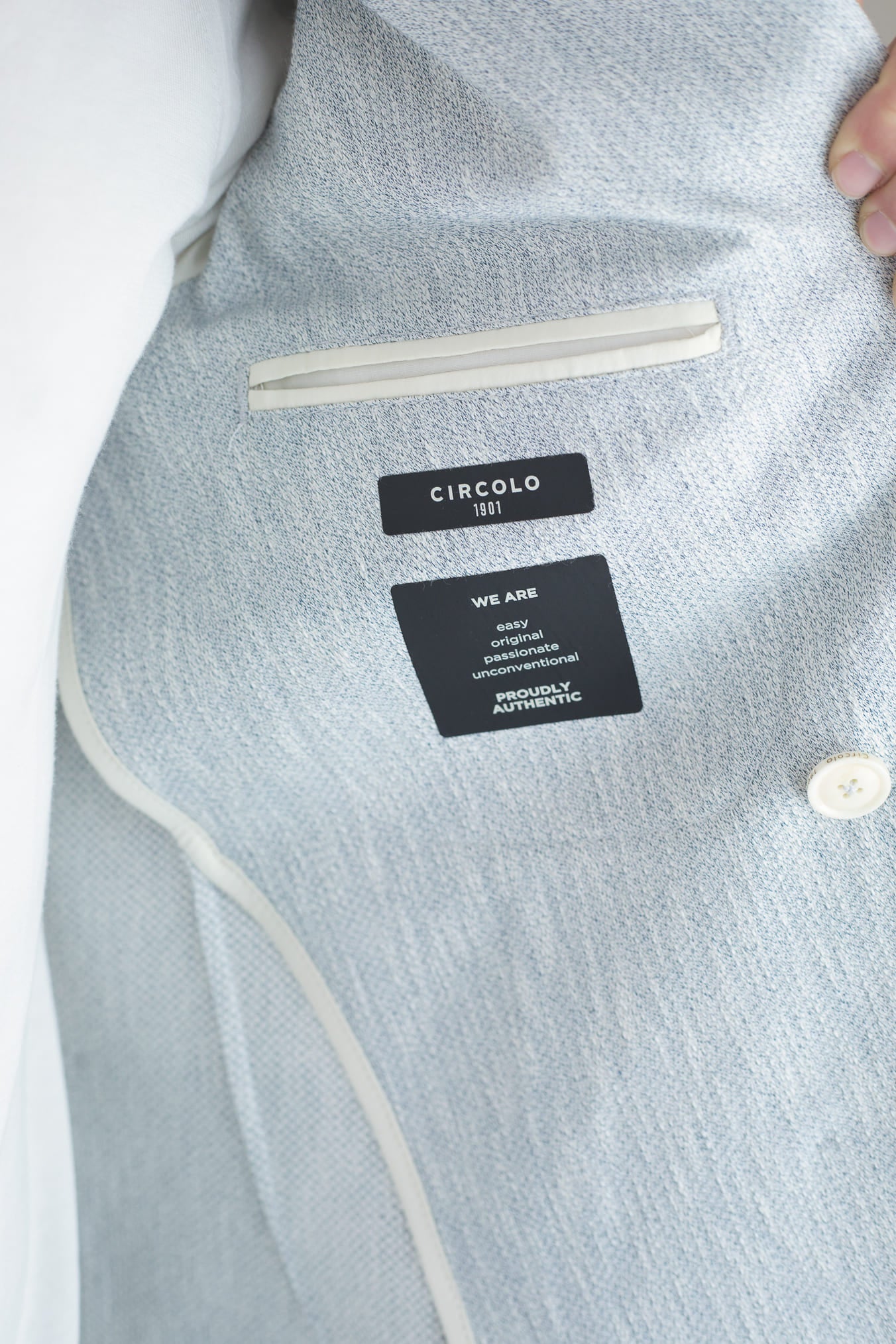 CIRCOLO 1901 Giacca Doppiopetto Cotone Fiammato Celeste