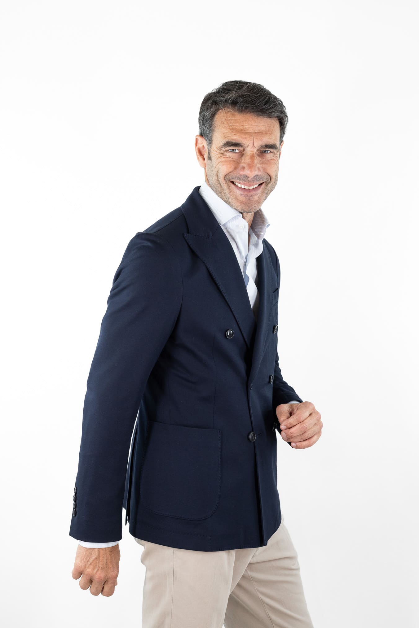 CIRCOLO 1901 Giacca Doppiopetto Jersey Cotone Blu