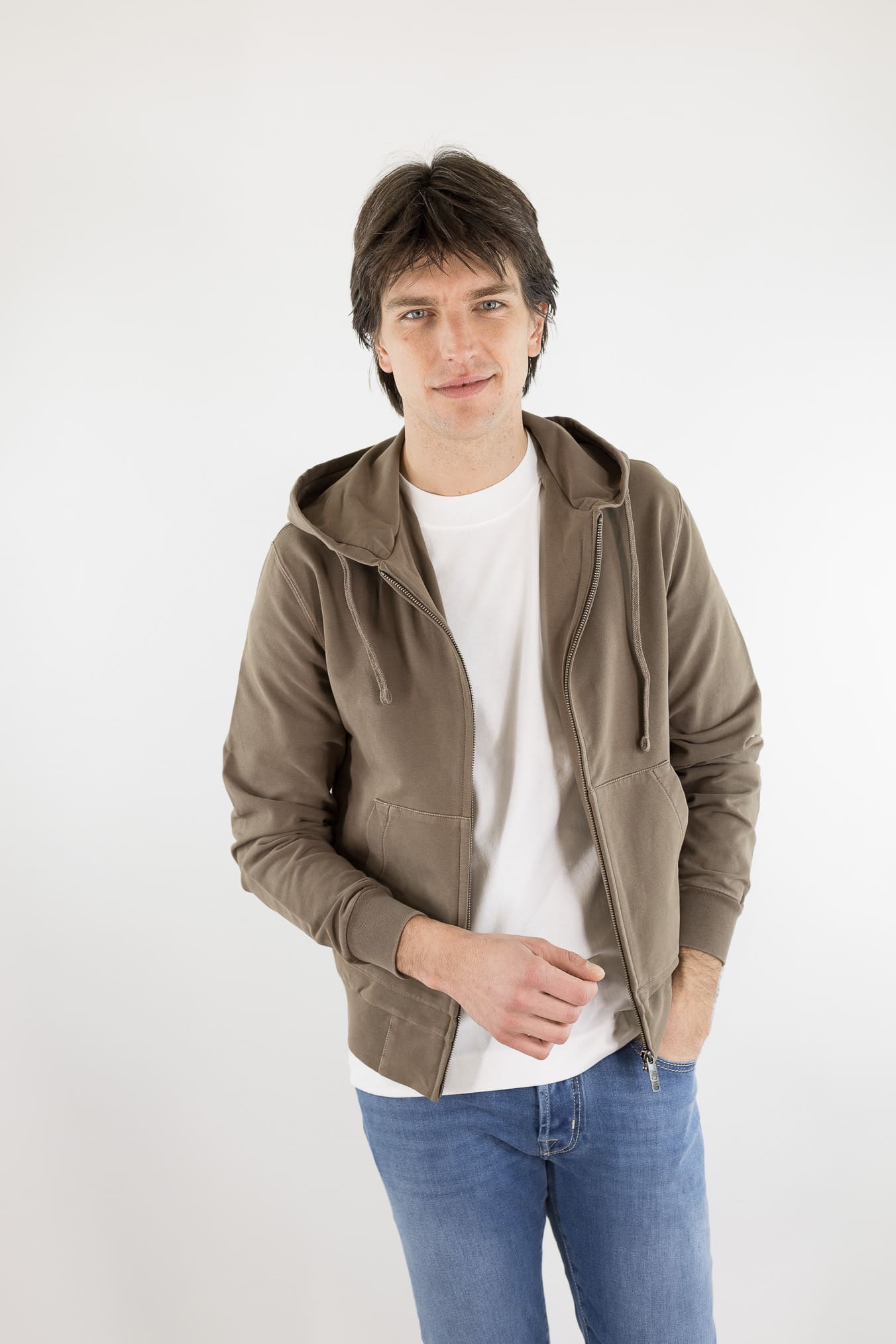 CIRCOLO 1901 Felpa Cappuccio Cotone Moro