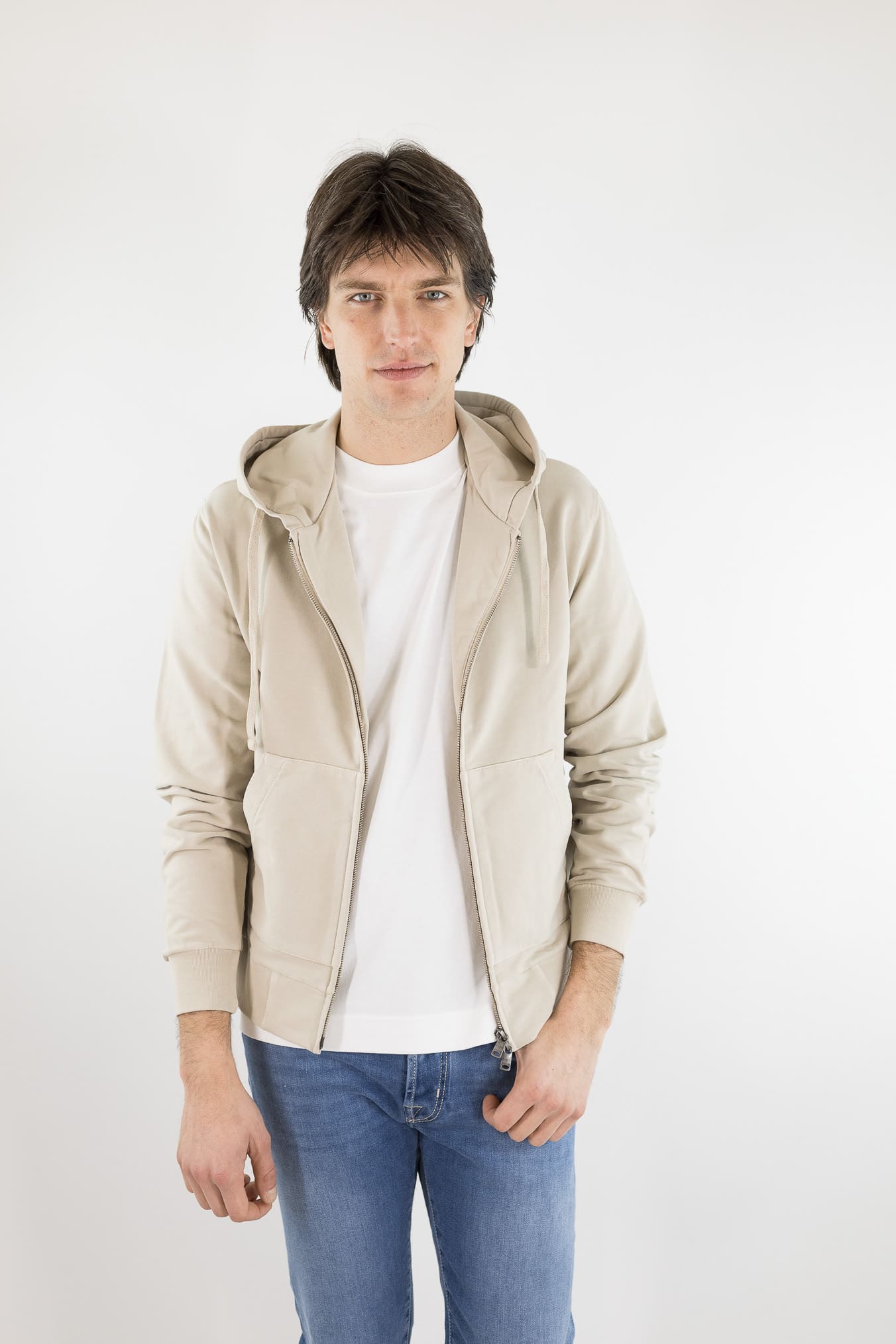 CIRCOLO 1901 Felpa Cappuccio Cotone Beige