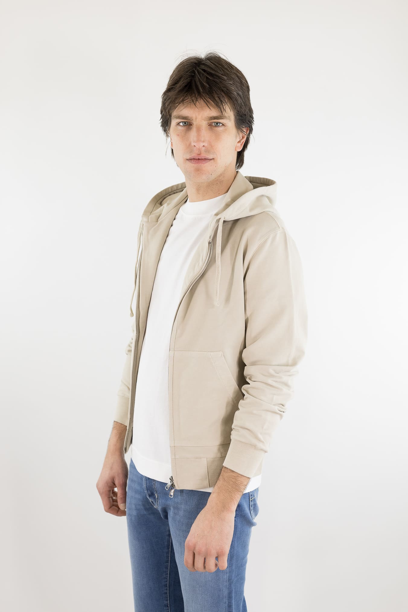 CIRCOLO 1901 Felpa Cappuccio Cotone Beige