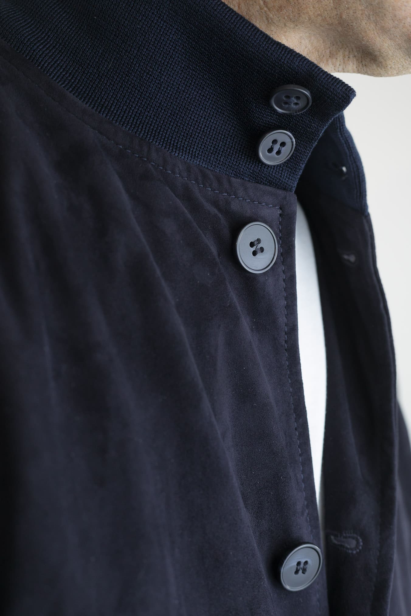 CONTRASTWAY Giubbotto Suede Light Wash Blu Scuro