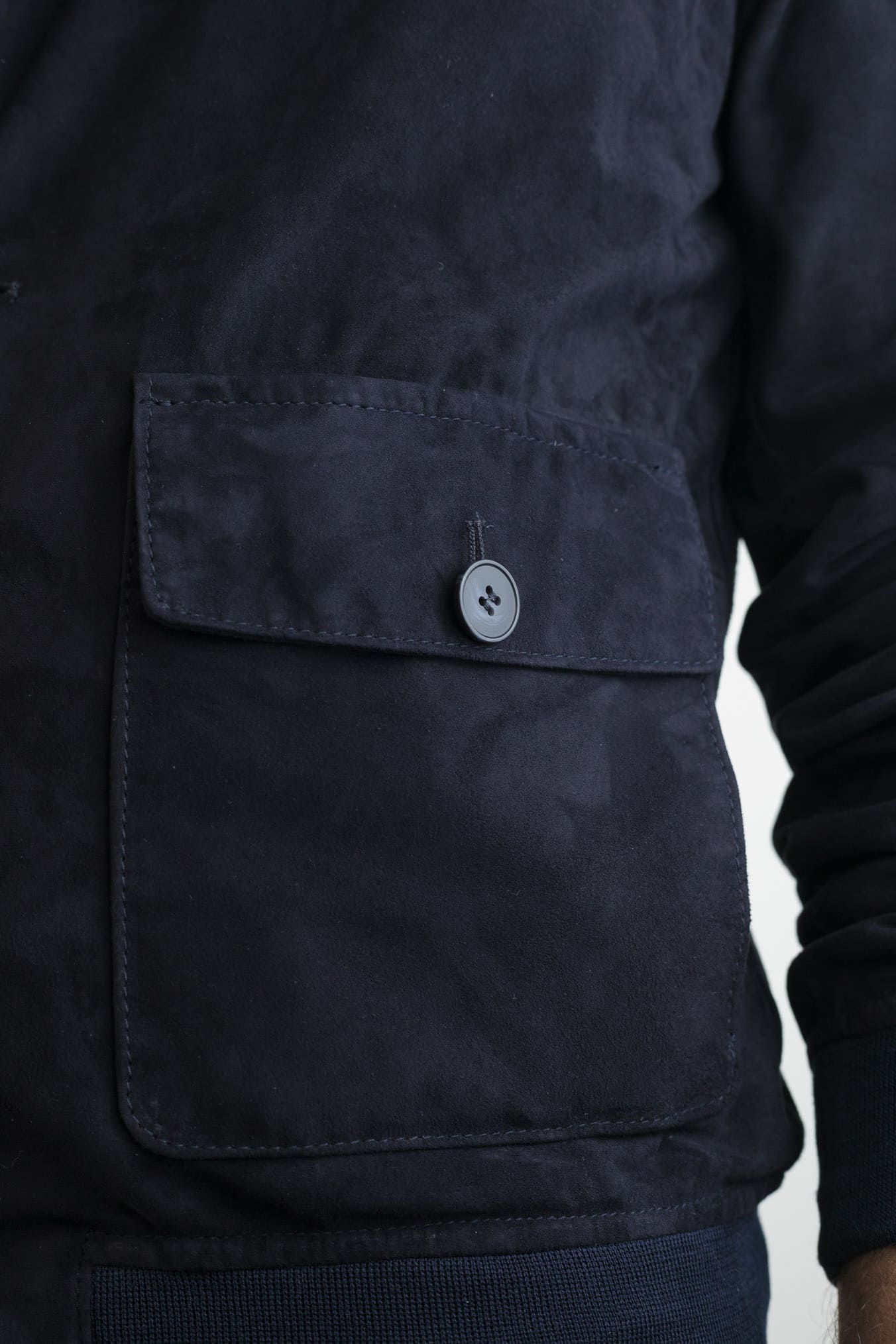 CONTRASTWAY Giubbotto Suede Light Wash Blu Scuro