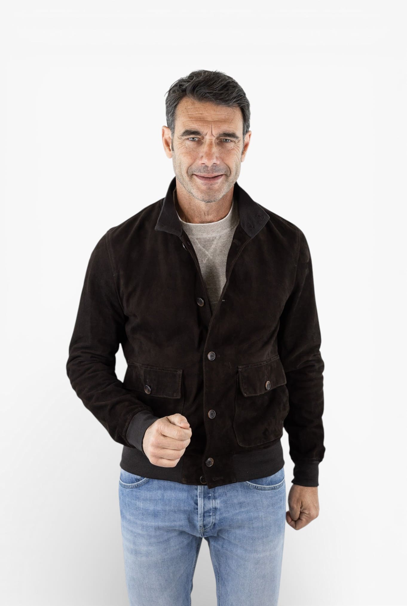 CONTRASTWAY Giubbotto Suede Light Wash Moro