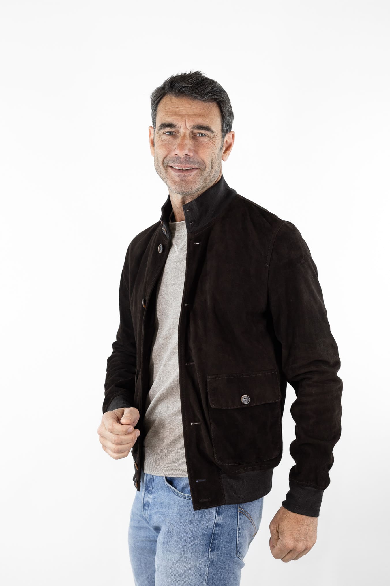 CONTRASTWAY Giubbotto Suede Light Wash Moro