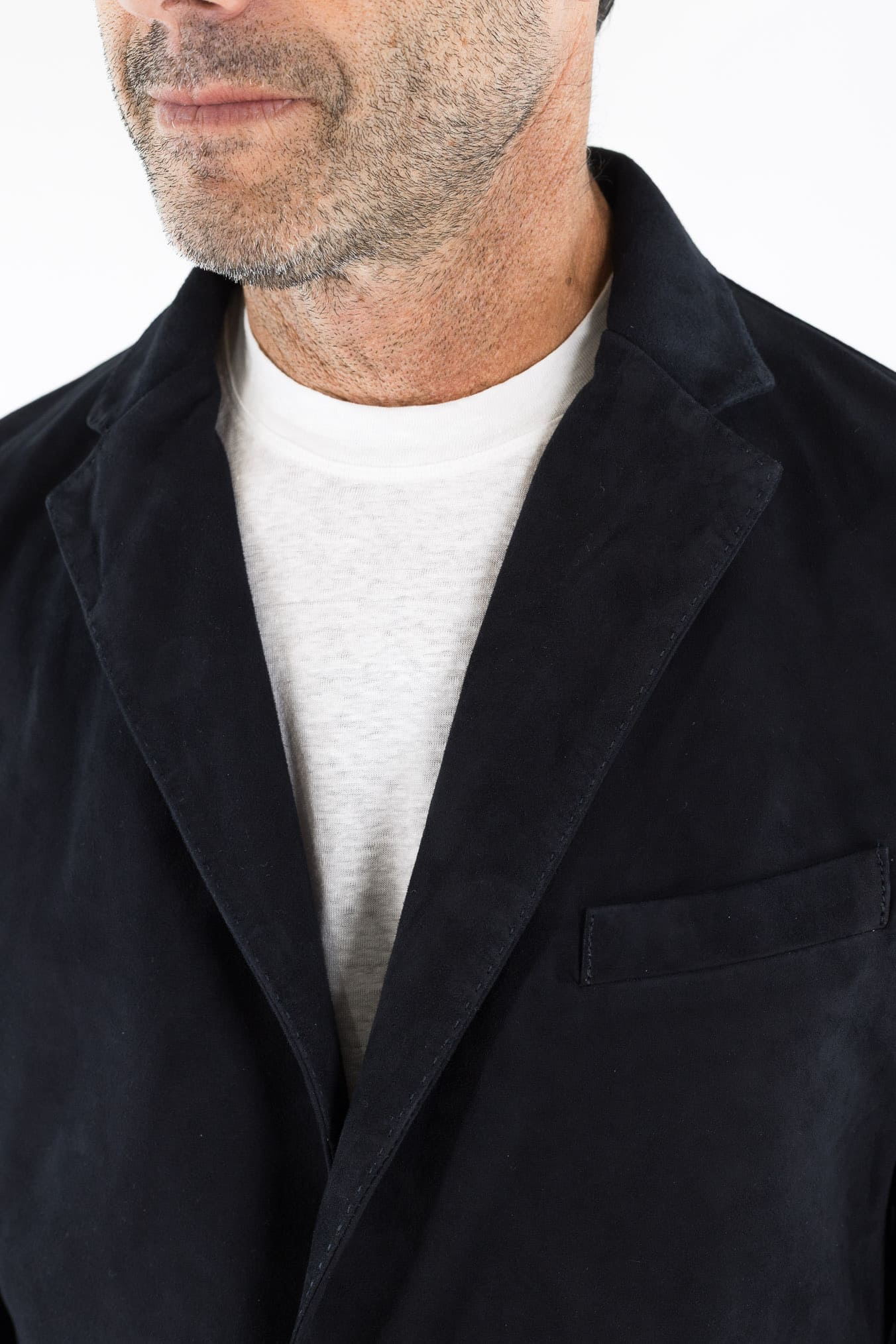 CONTRASTWAY Giacca Blazer Suede Light Wash Blu