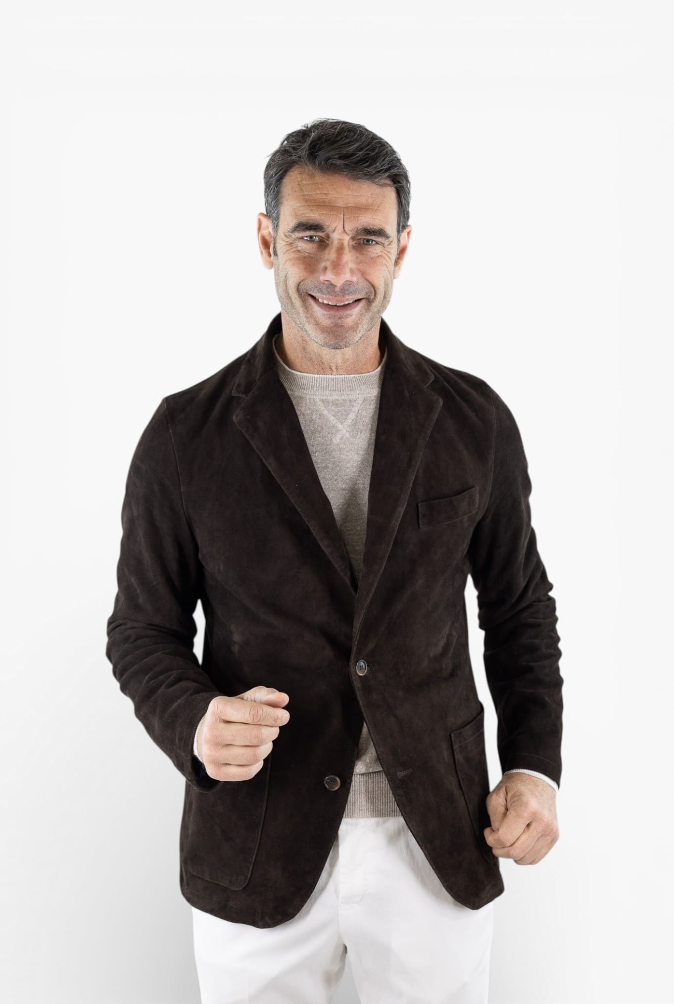 CONTRASTWAY Giacca Blazer Suede Light Wash Moro