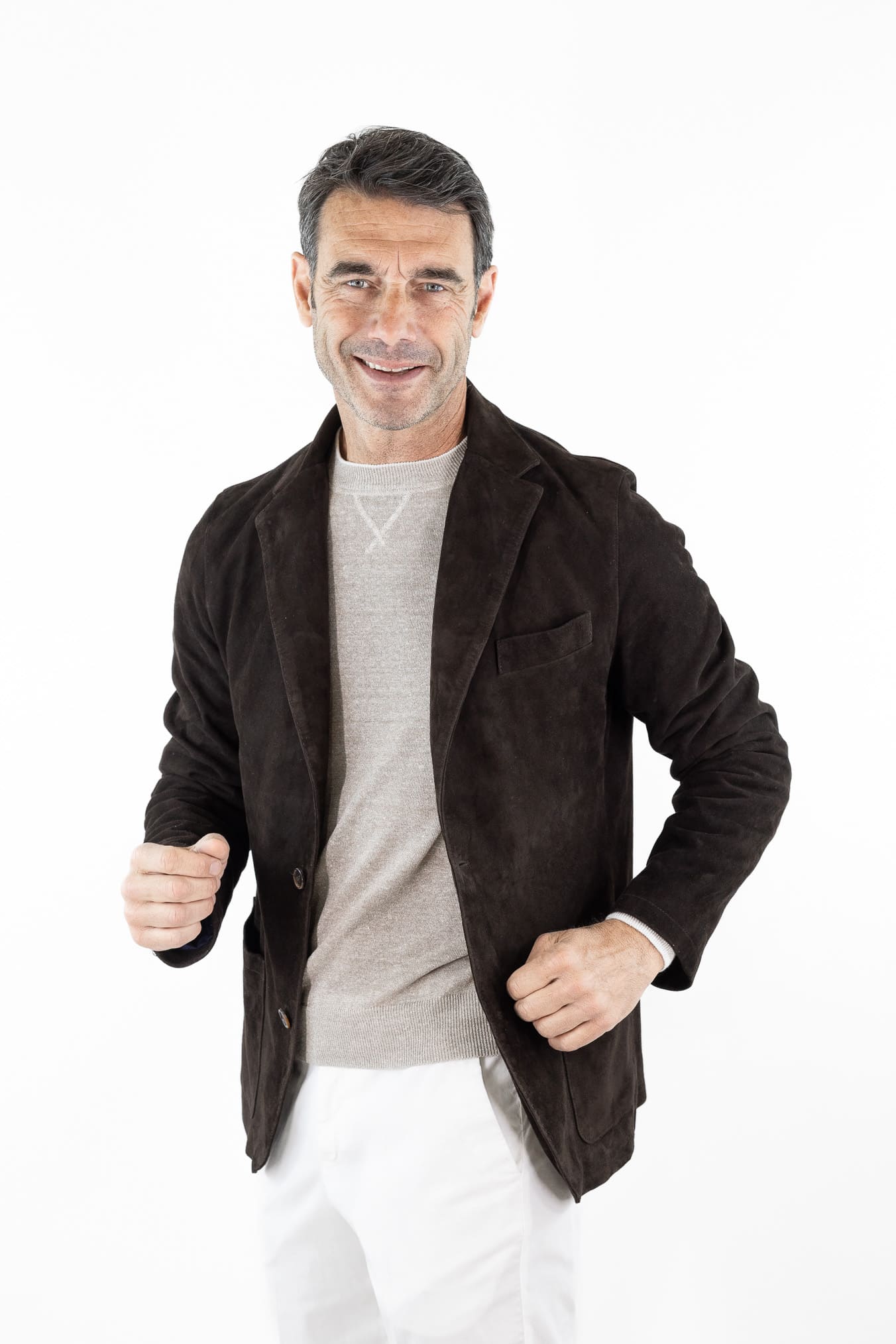 CONTRASTWAY Giacca Blazer Suede Light Wash Moro
