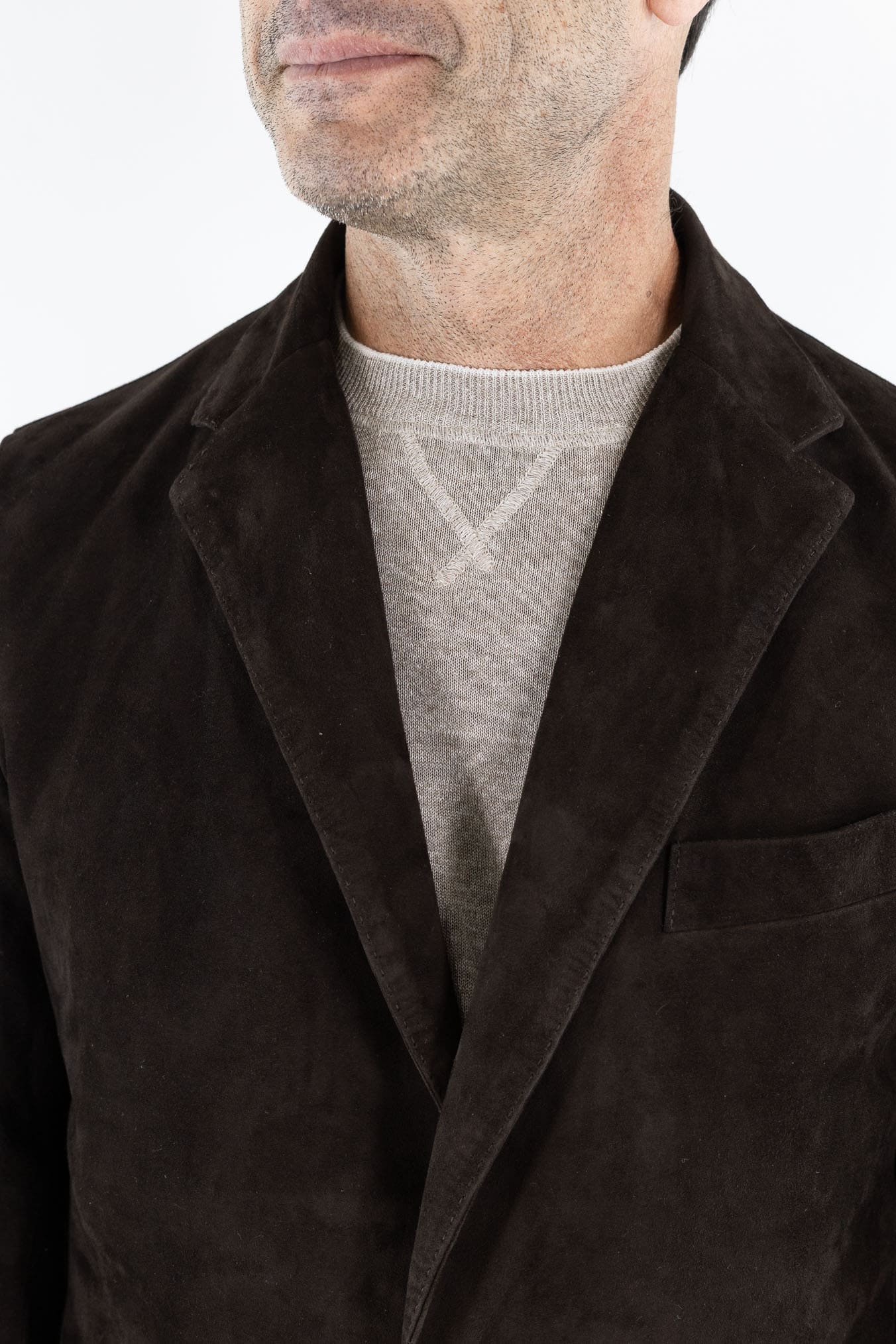 CONTRASTWAY Giacca Blazer Suede Light Wash Moro