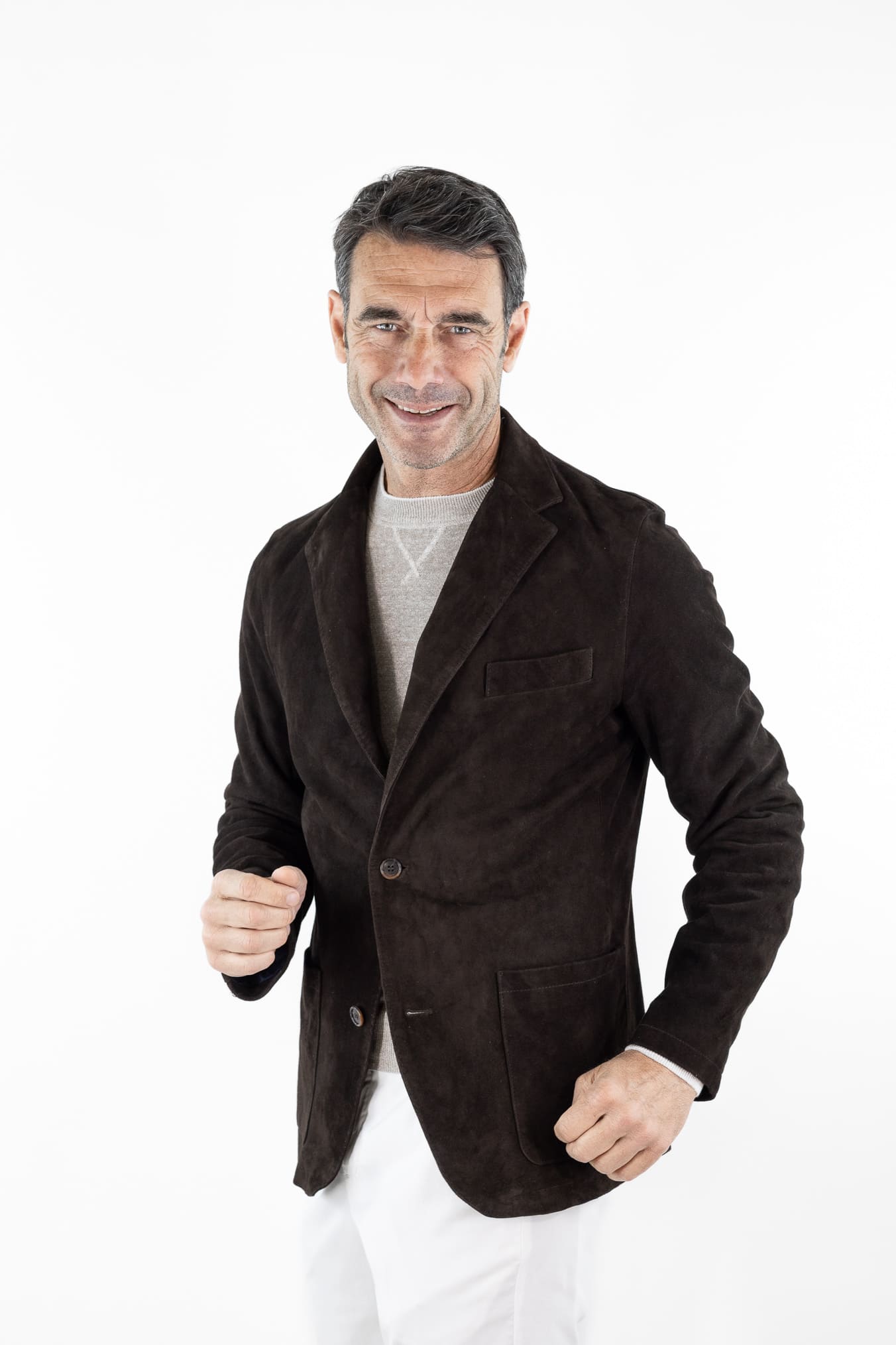 CONTRASTWAY Giacca Blazer Suede Light Wash Moro