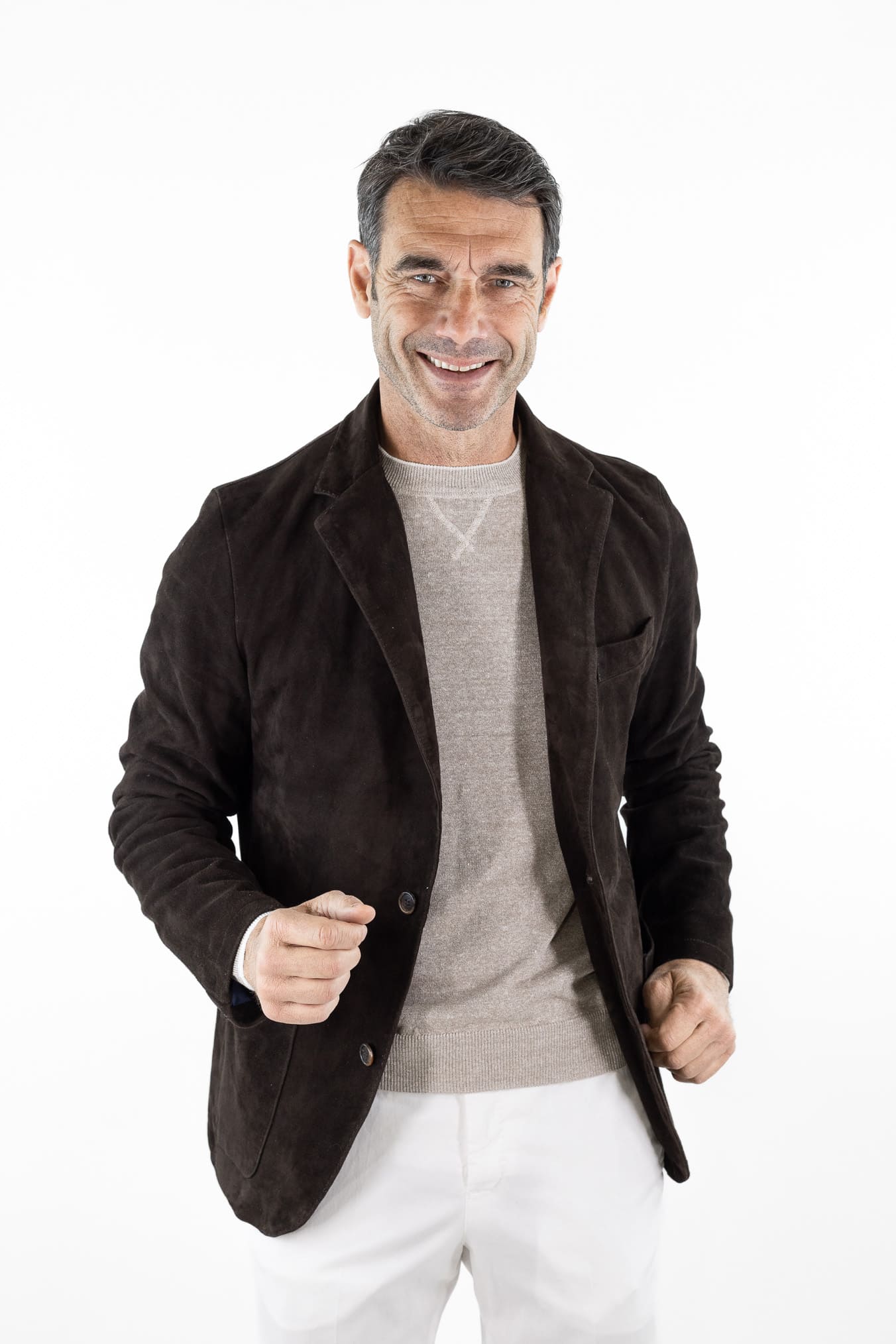 CONTRASTWAY Giacca Blazer Suede Light Wash Moro