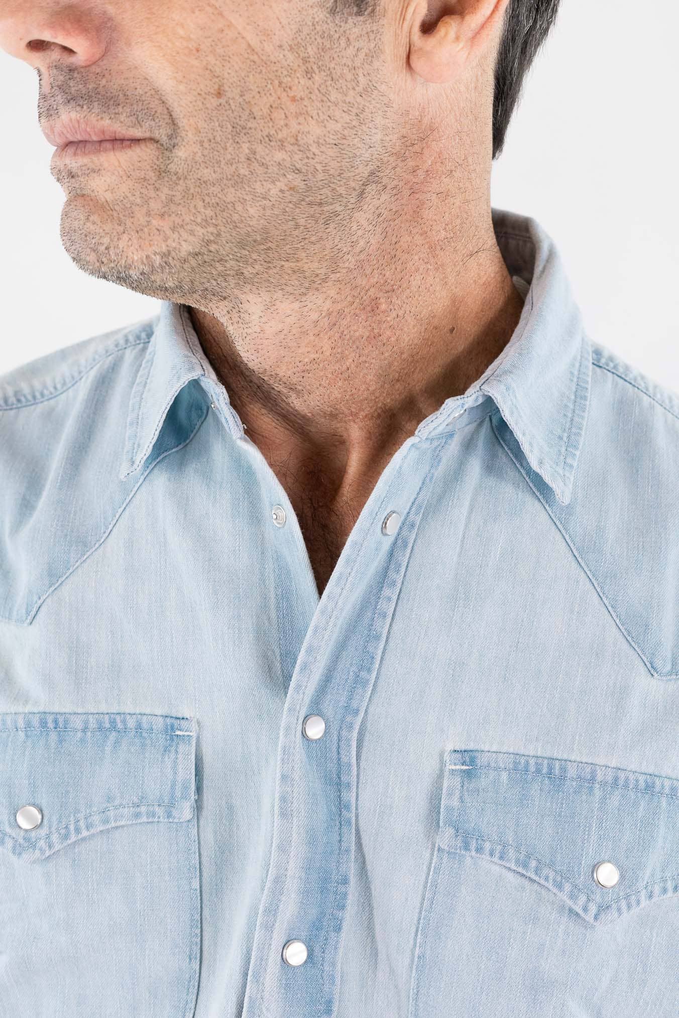 DONDUP Camicia Texana Denim Chiaro