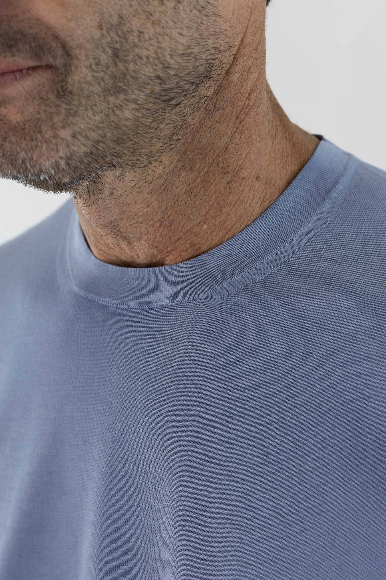 DRUMOHR Girocollo Cotone Frosted Superlight Azzurro