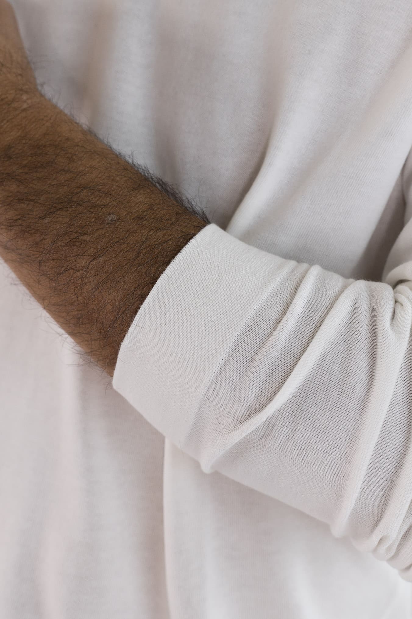 DRUMOHR Girocollo Cotone Frosted Maniche Lunghe Bianco