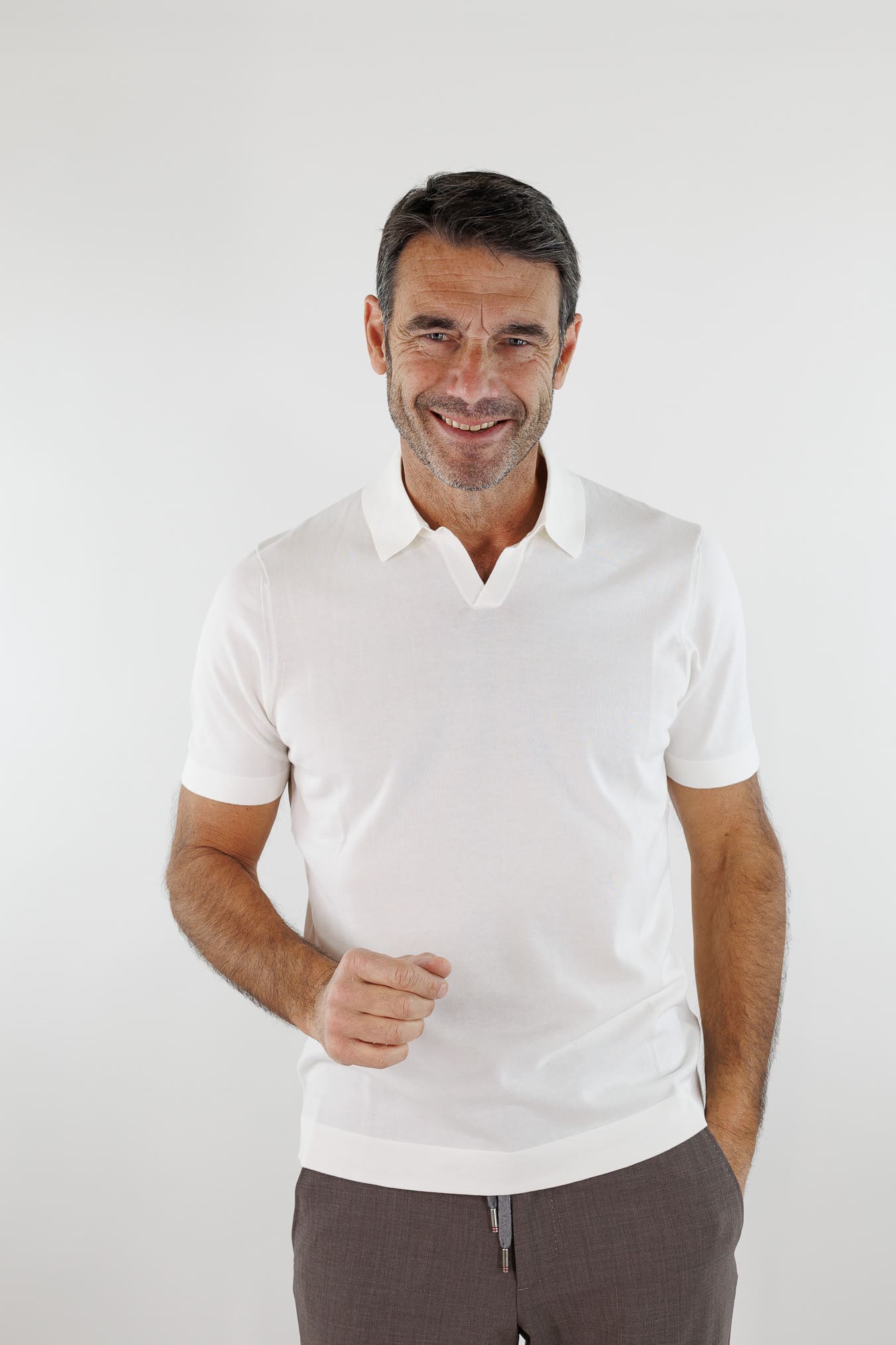 DRUMOHR Polo Cotone Frosted Superlight Bianco Latte