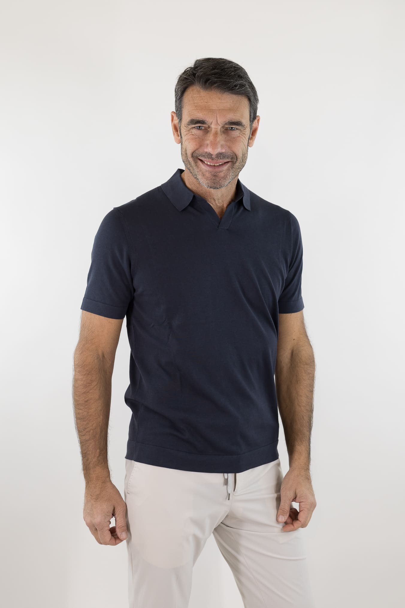 DRUMOHR Polo Cotone Frosted Superlight Blu