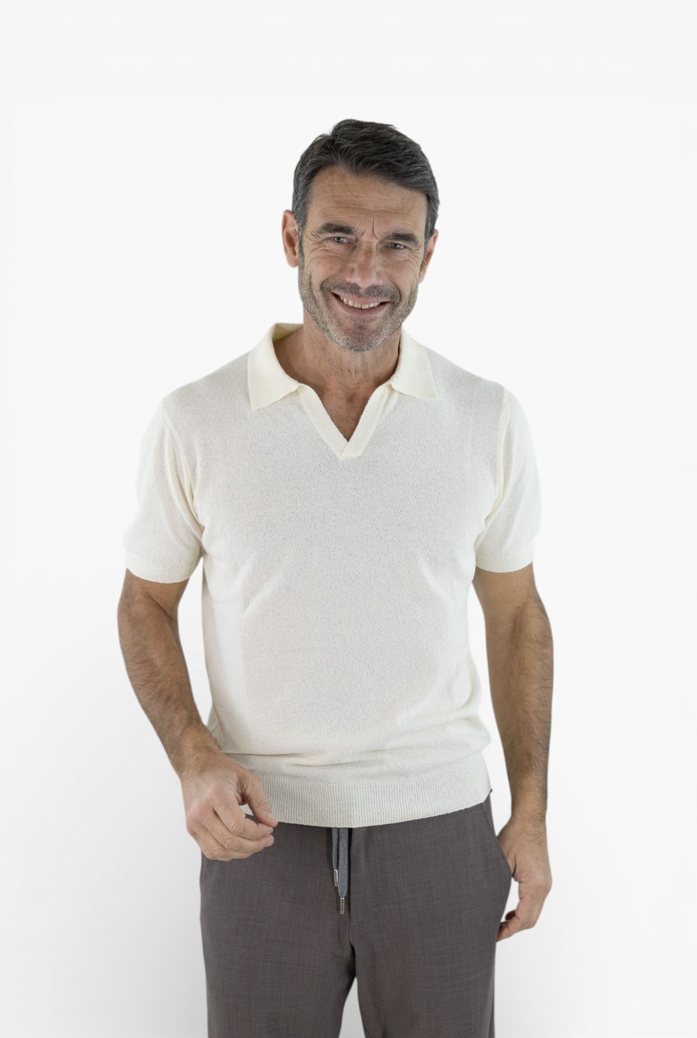 DRUMOHR Polo Spugna Superlight Bianco Latte