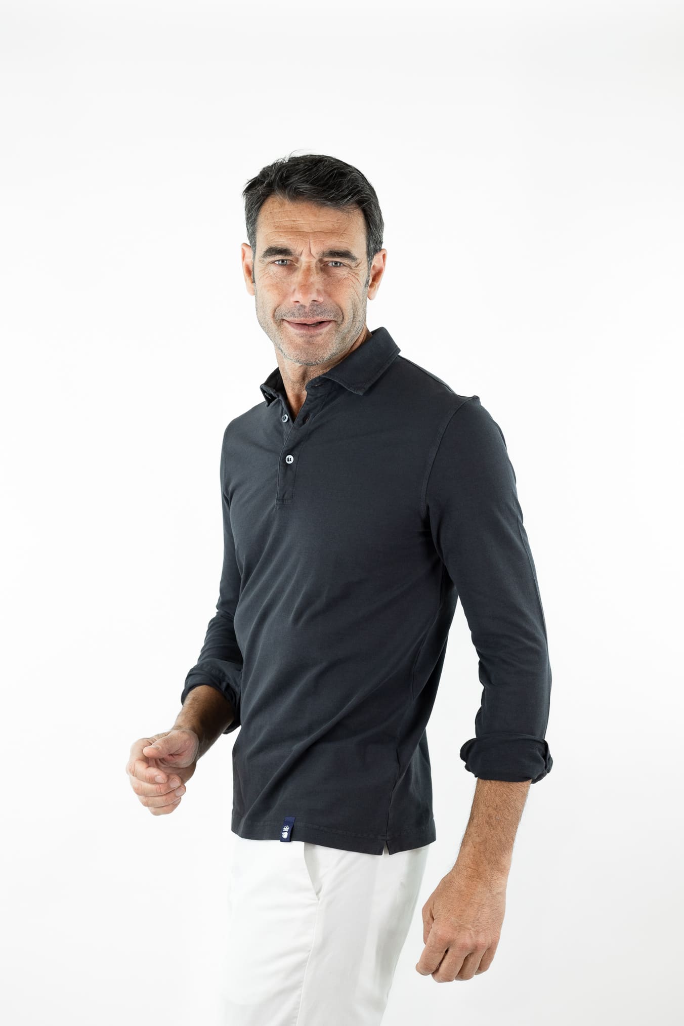 DRUMOHR Polo Cotone Light Crêpe Nero