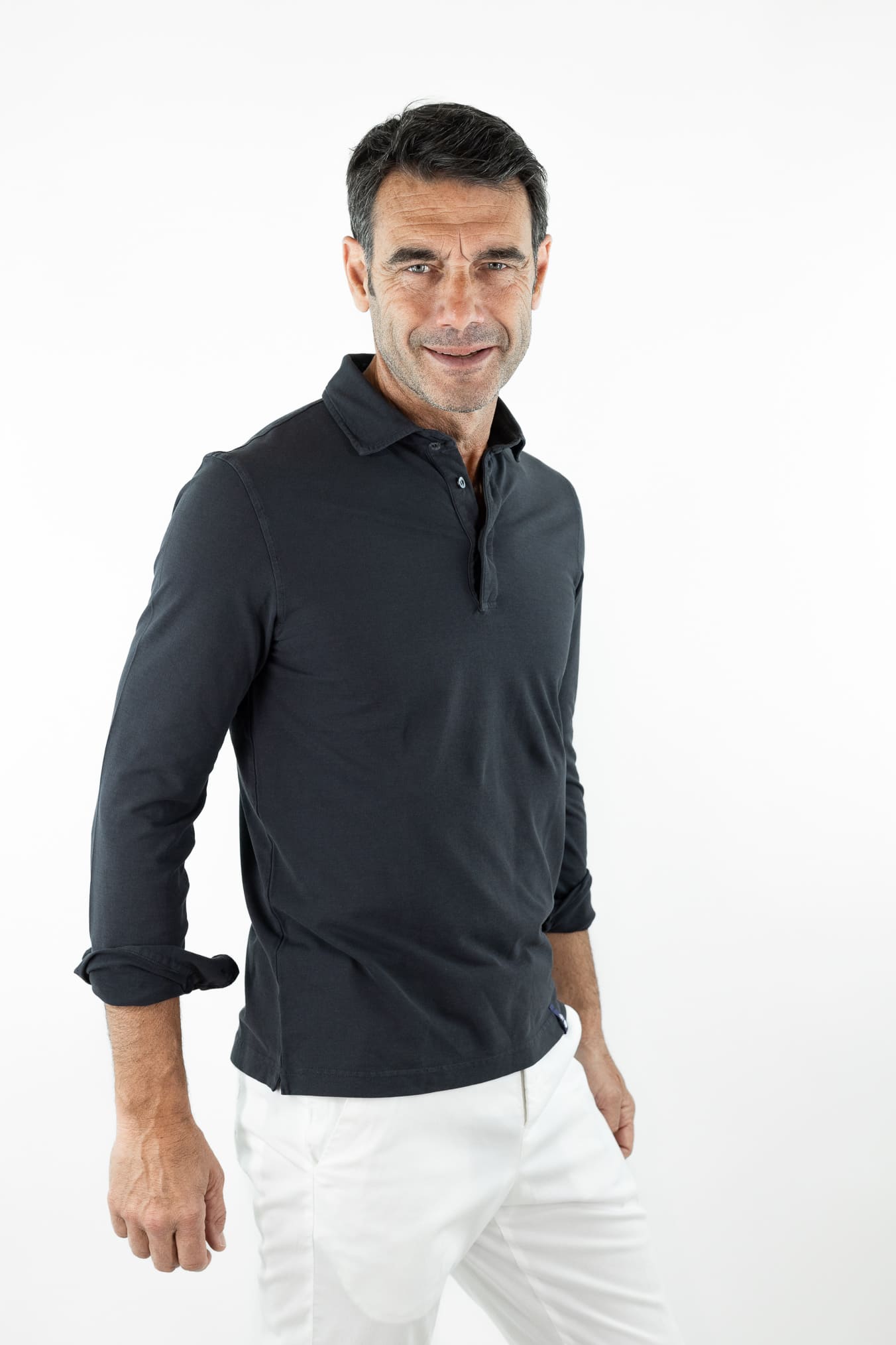 DRUMOHR Polo Cotone Light Crêpe Nero