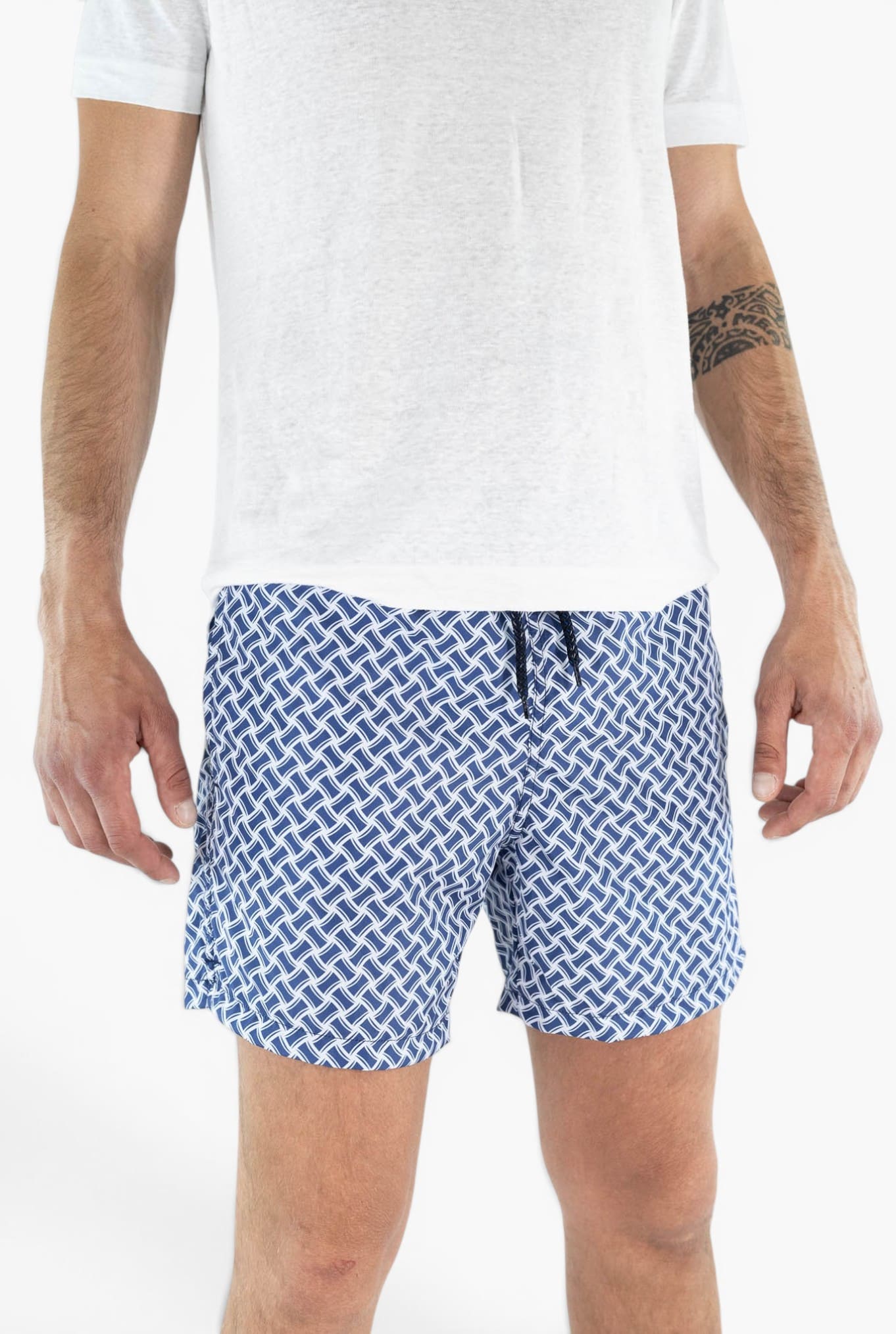 DRUMOHR Costume Mare Ultraleggero Biscottino Blu/Bianco