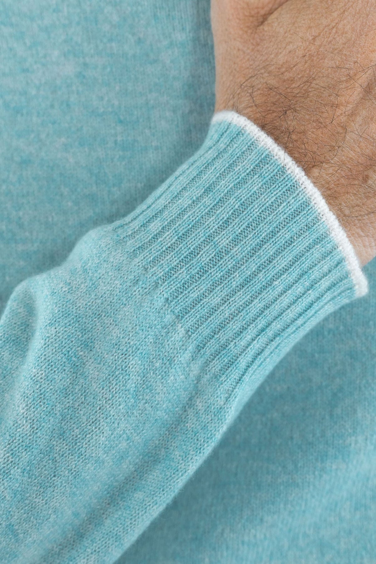 FEDELI Girocollo Cashmere "Argentina Persia" Turchese Mélange