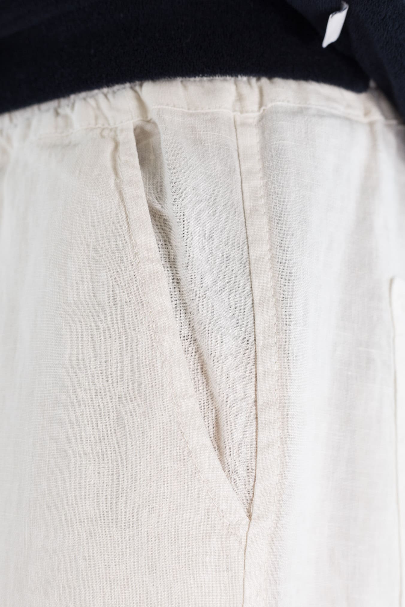 FEDELI Pantaloni Lino Comfort "Bonifacio" Panna