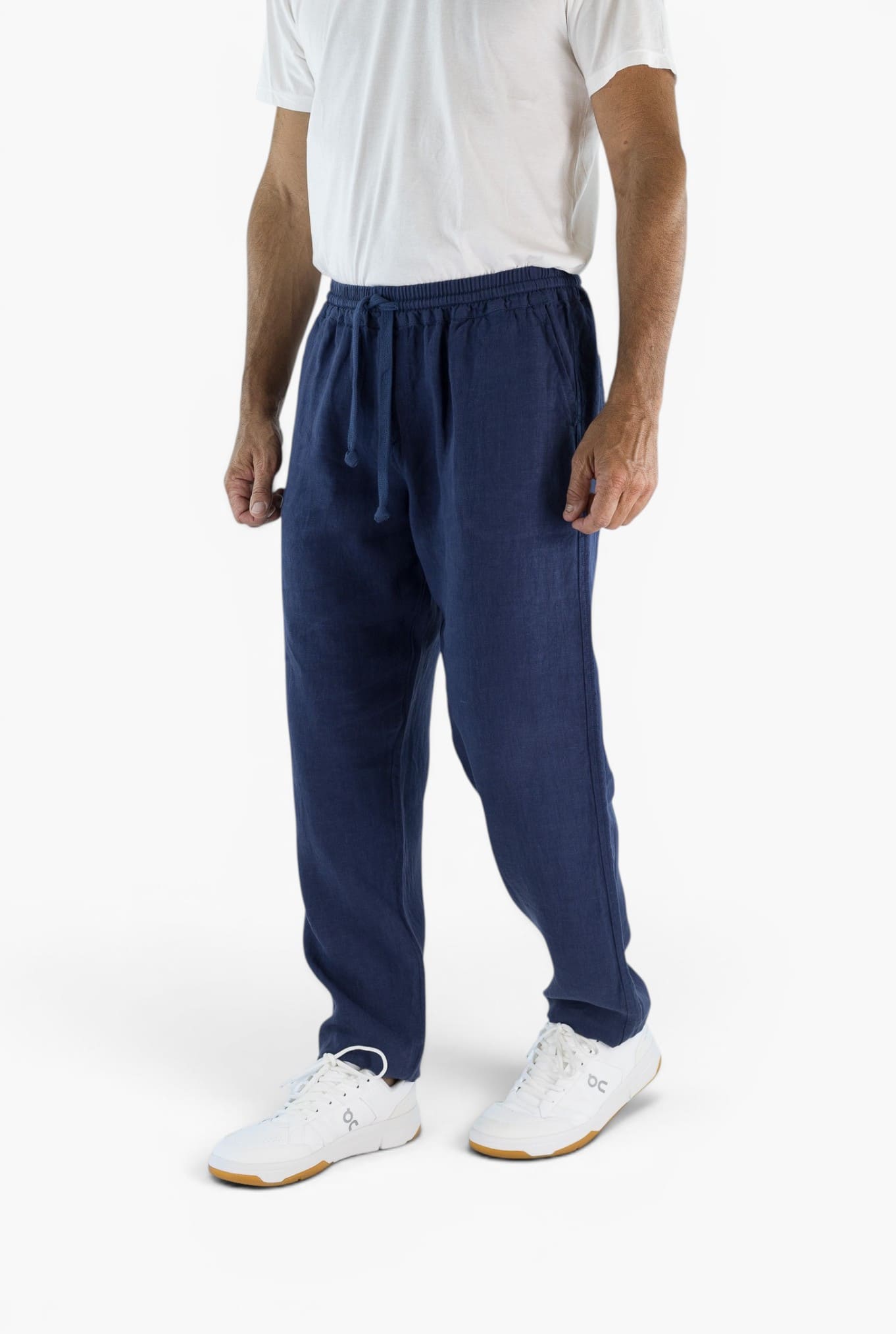 FEDELI Pantaloni Lino Comfort "Bonifacio" Blu