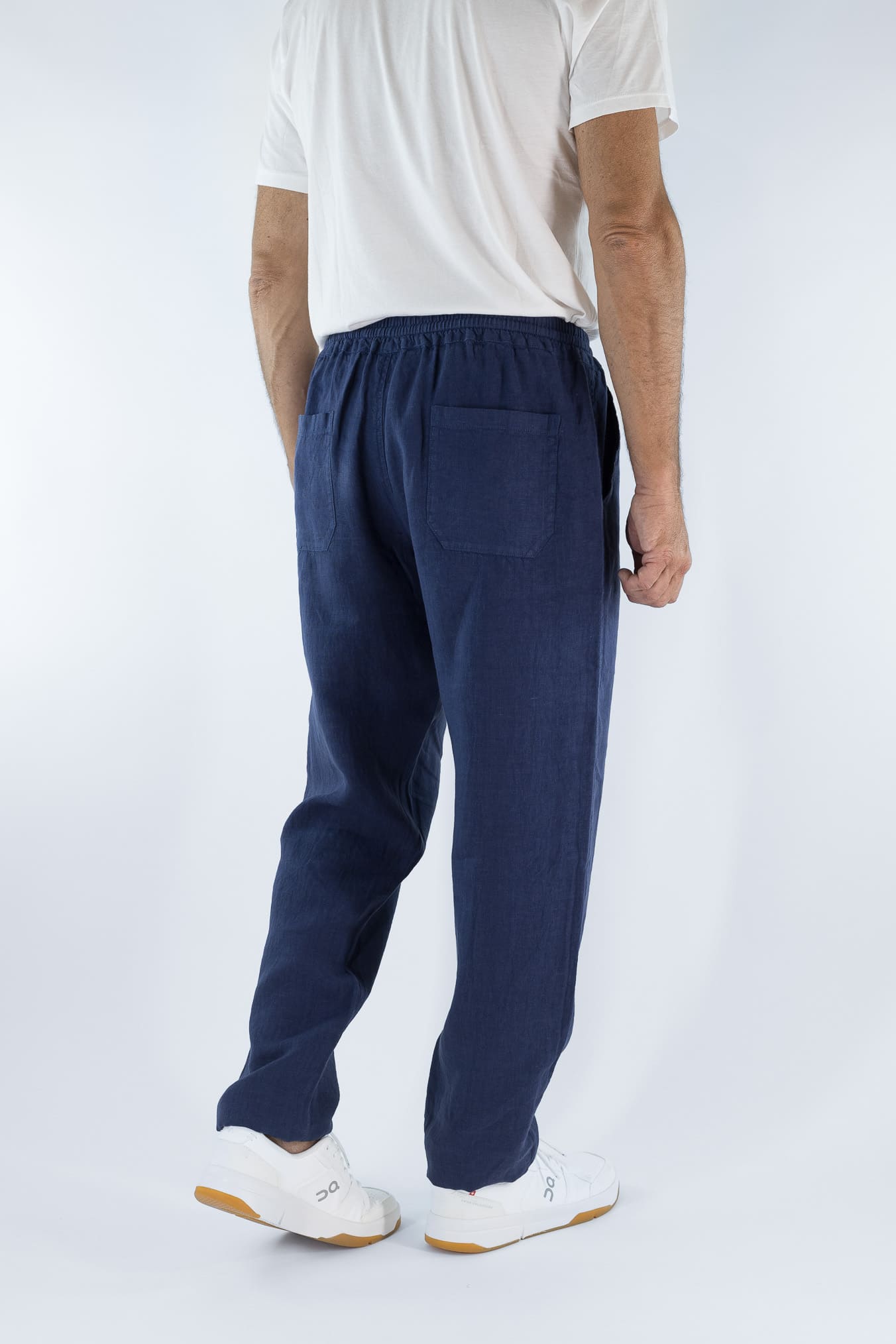 FEDELI Pantaloni Lino Comfort "Bonifacio" Blu