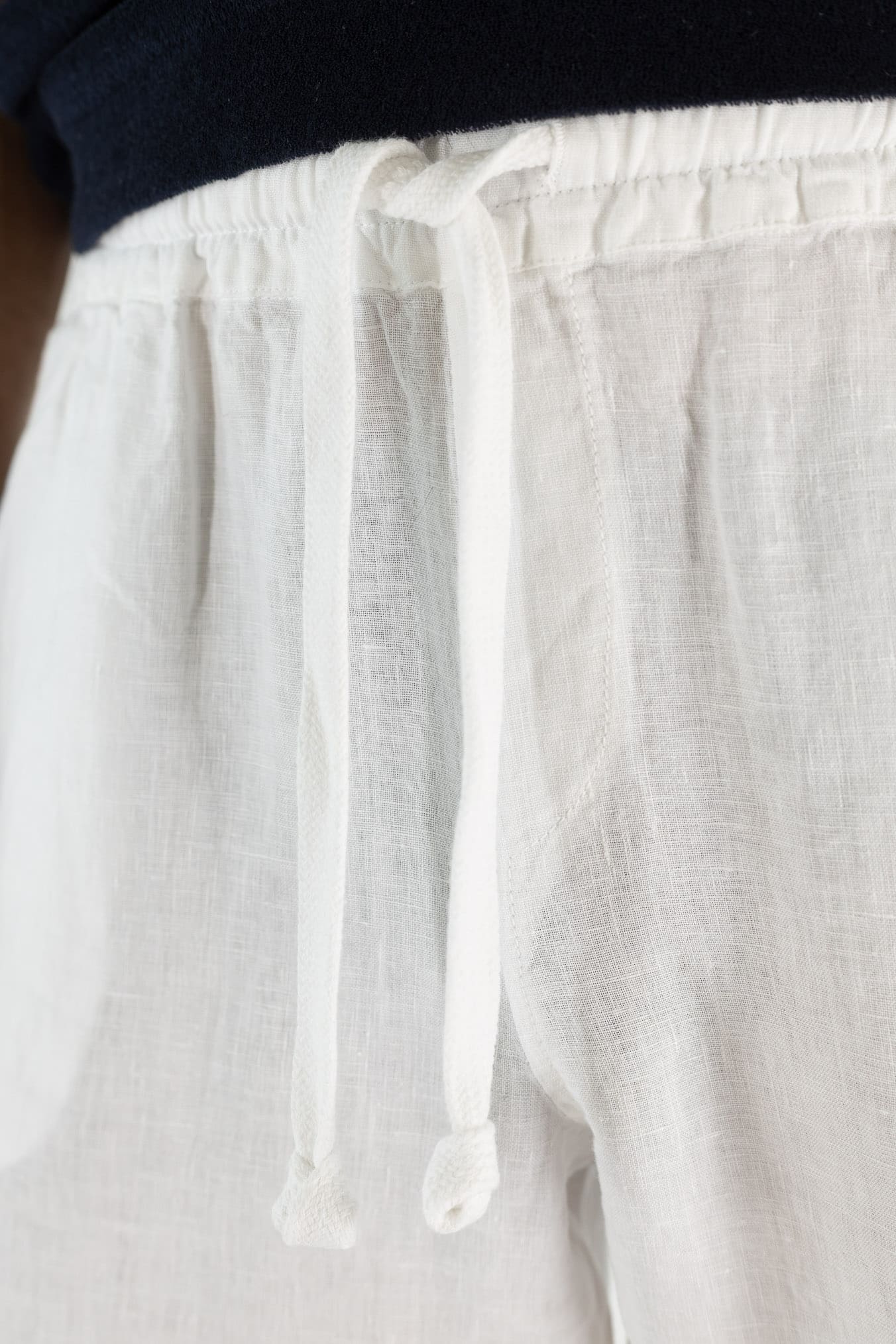 FEDELI Pantaloni Lino Comfort "Bonifacio" Bianco