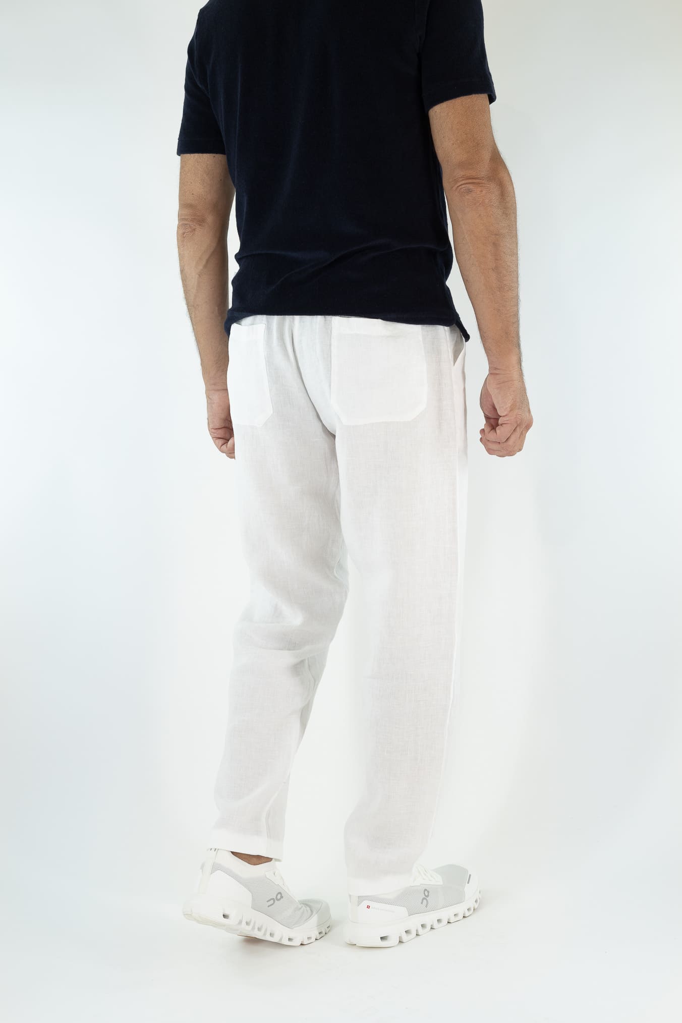 FEDELI Pantaloni Lino Comfort "Bonifacio" Bianco