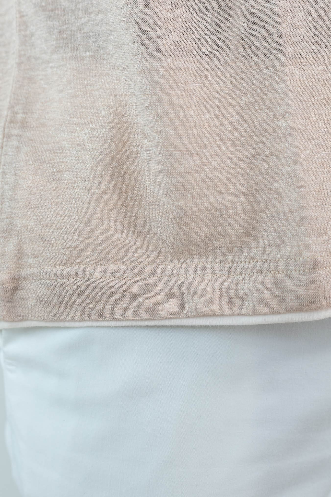 FEDELI T-Shirt "Duo" Jersey Mèlange Beige