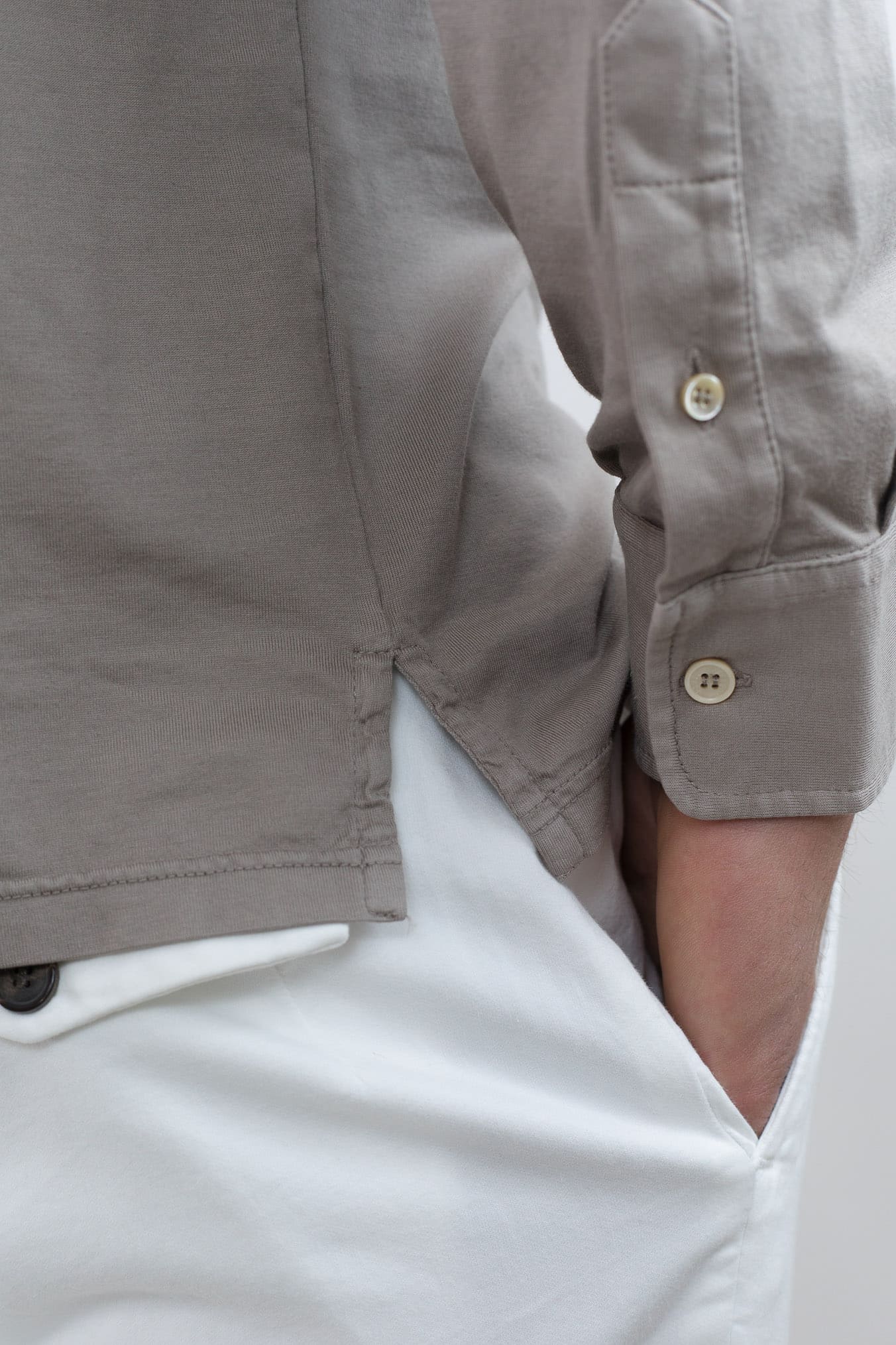 FEDELI Camicia mod. Jason Jersey Cotone Tortora