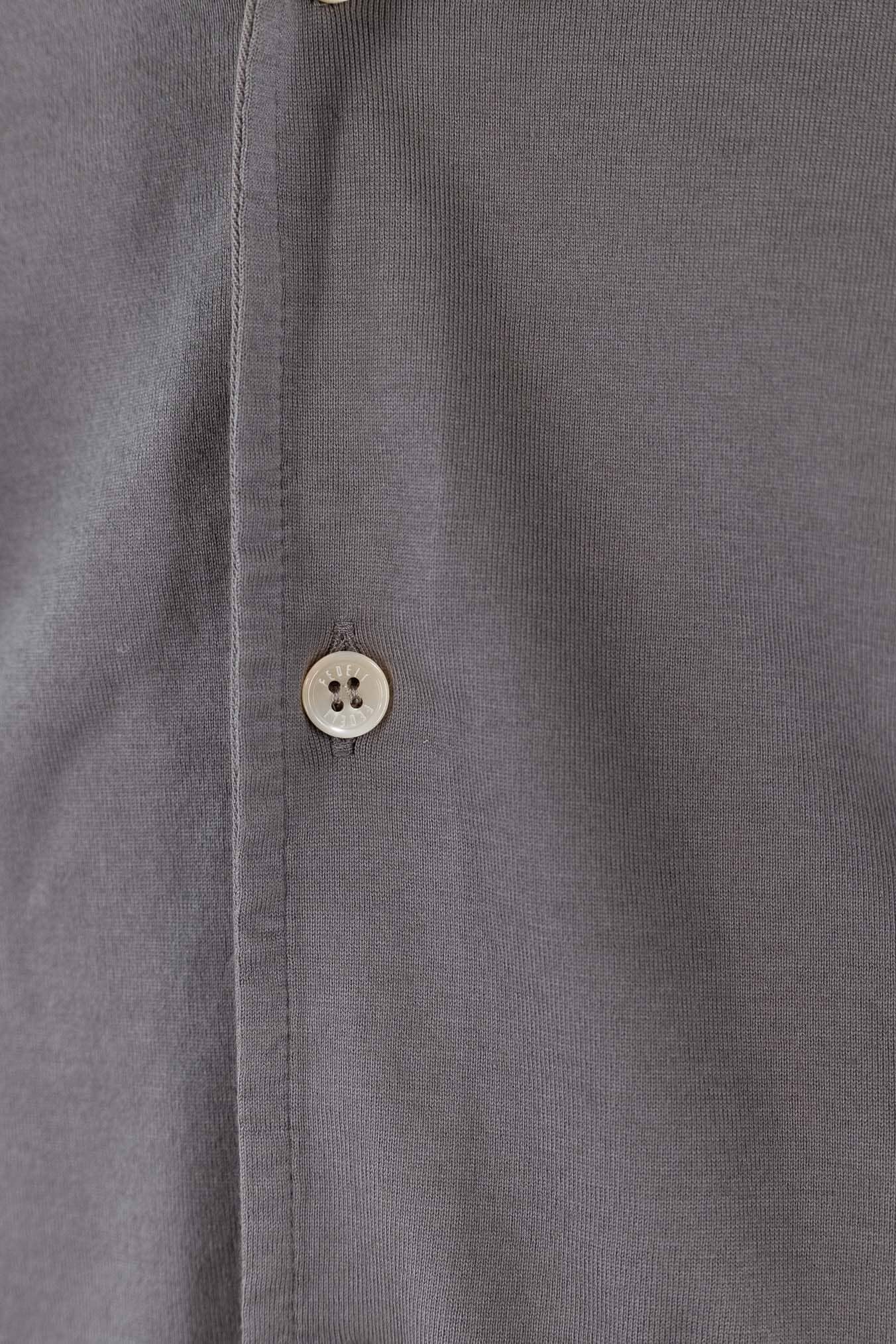 FEDELI Camicia "Jason" Jersey Cotone Fango