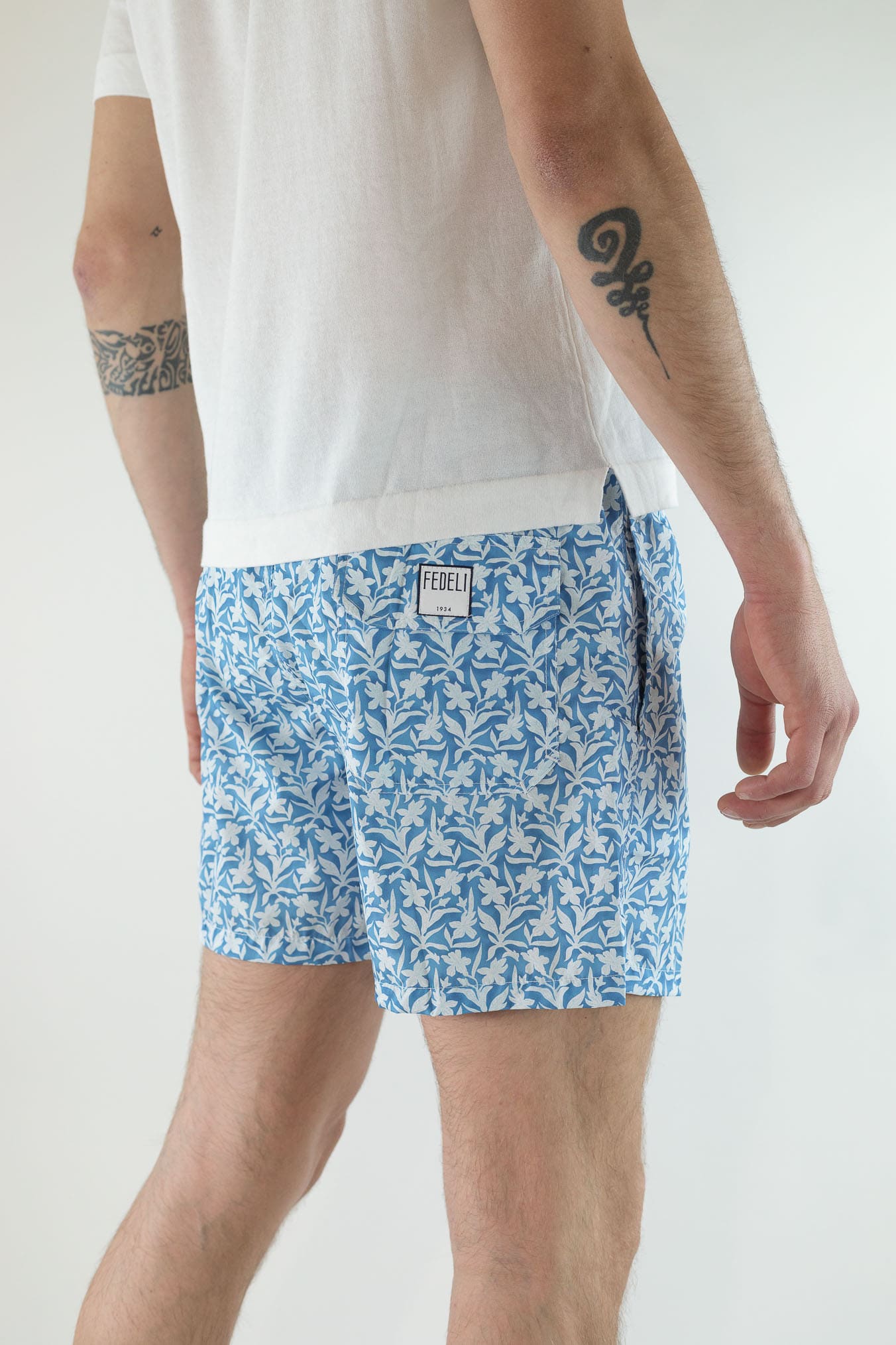 FEDELI Costume da Bagno Madeira Fantasia Blu