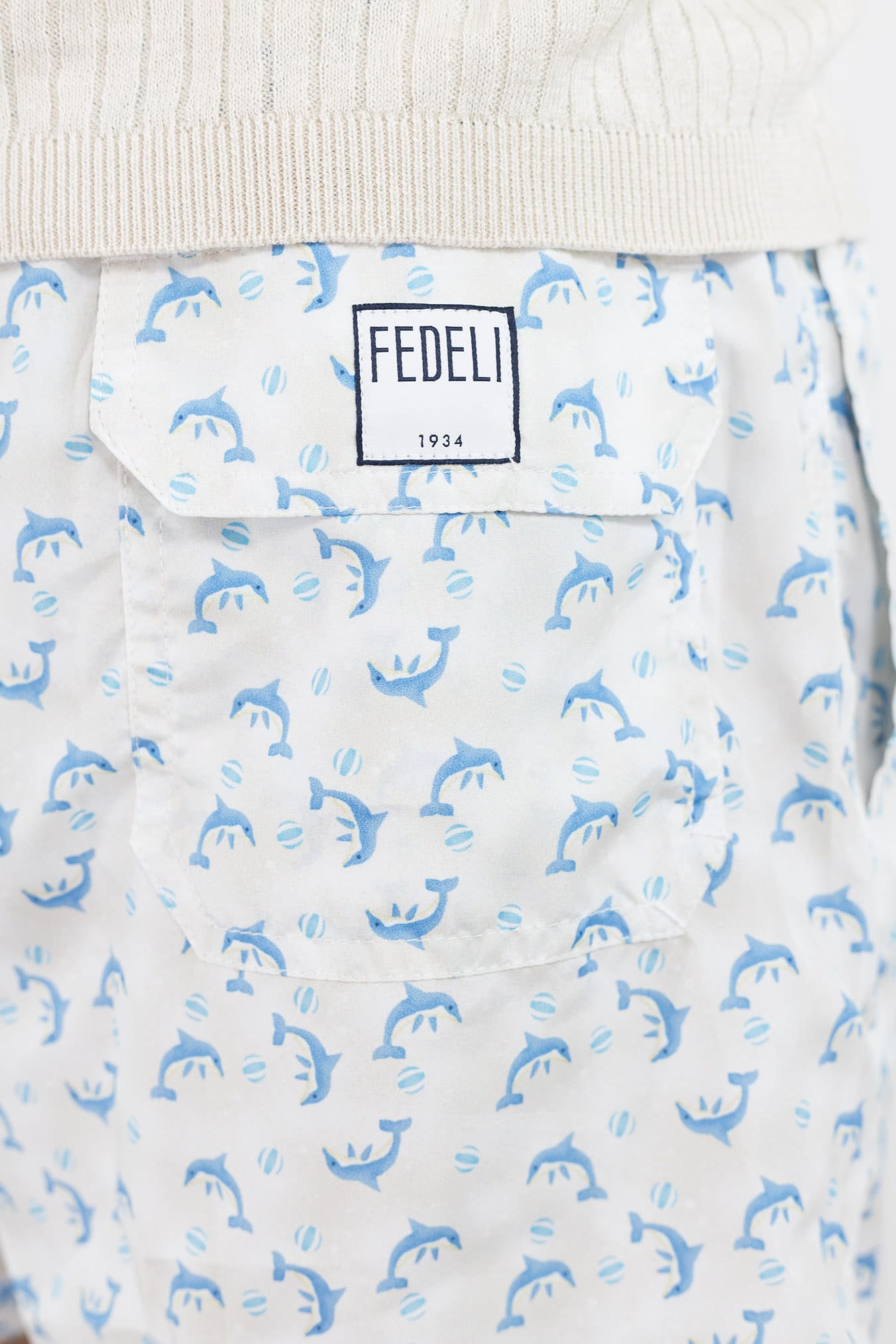 FEDELI Costume Mare "Madeira" Delfini Blu