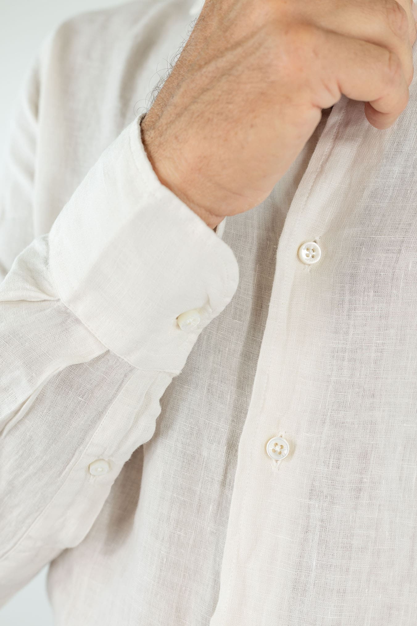 FEDELI Camicia "Nick" Lino Off White