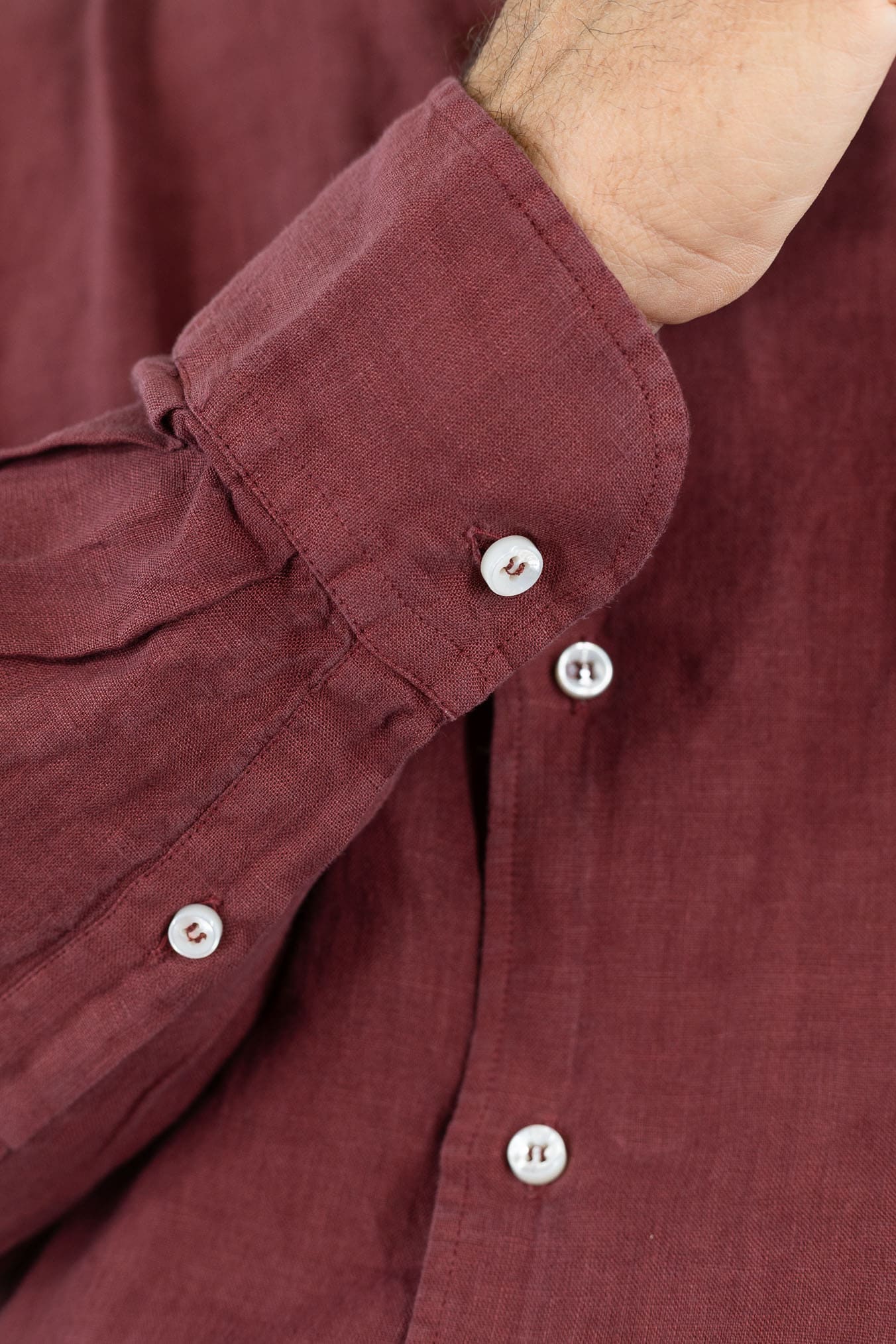 FEDELI Camicia "Nick" Lino Bordeaux