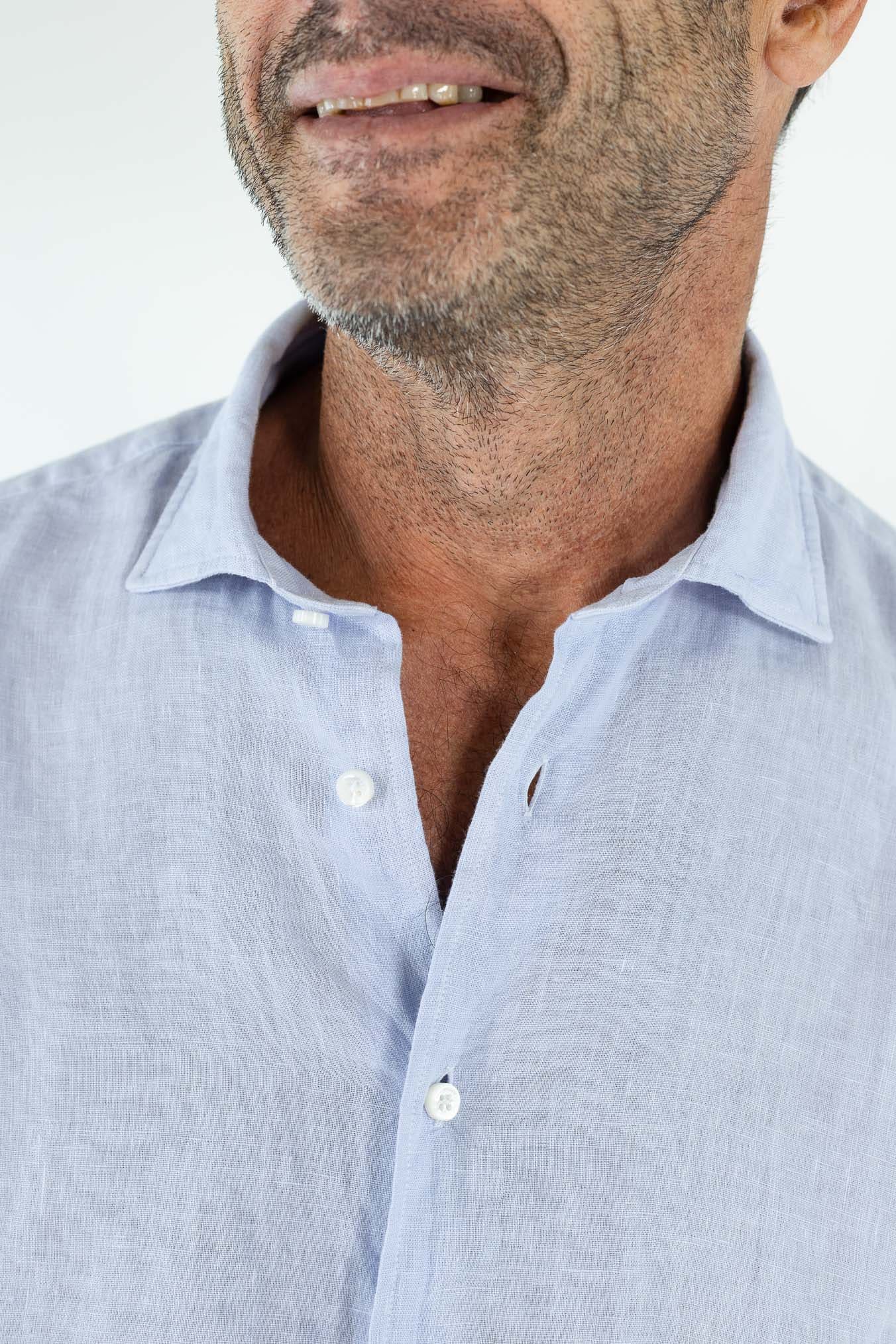 FEDELI Camicia "Nick" Lino Celeste