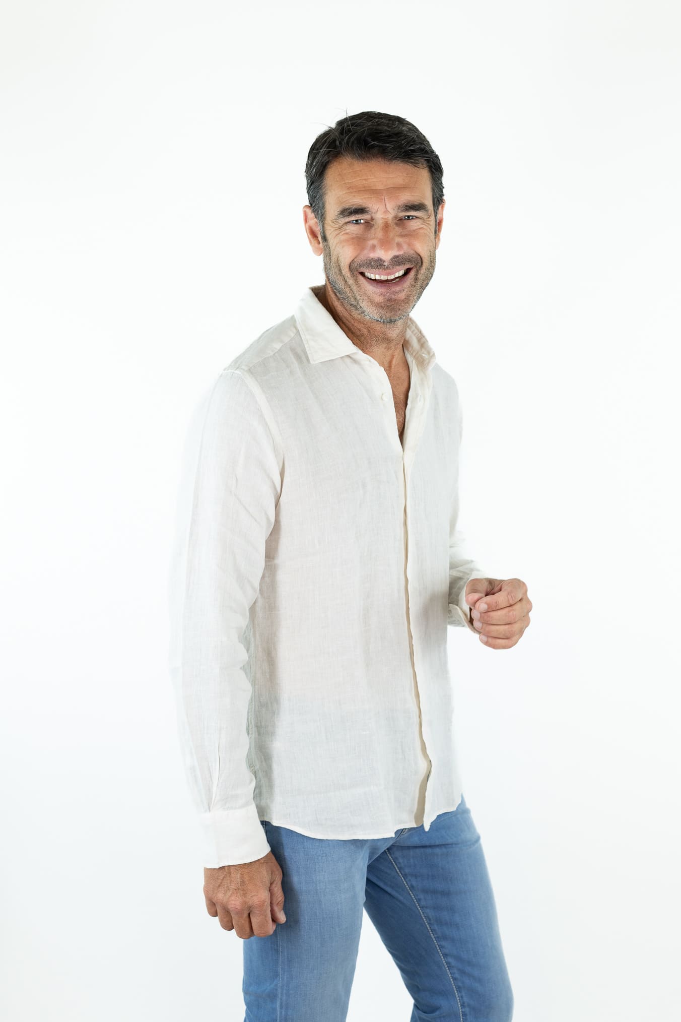 FEDELI Camicia "Nick" Lino Bianco