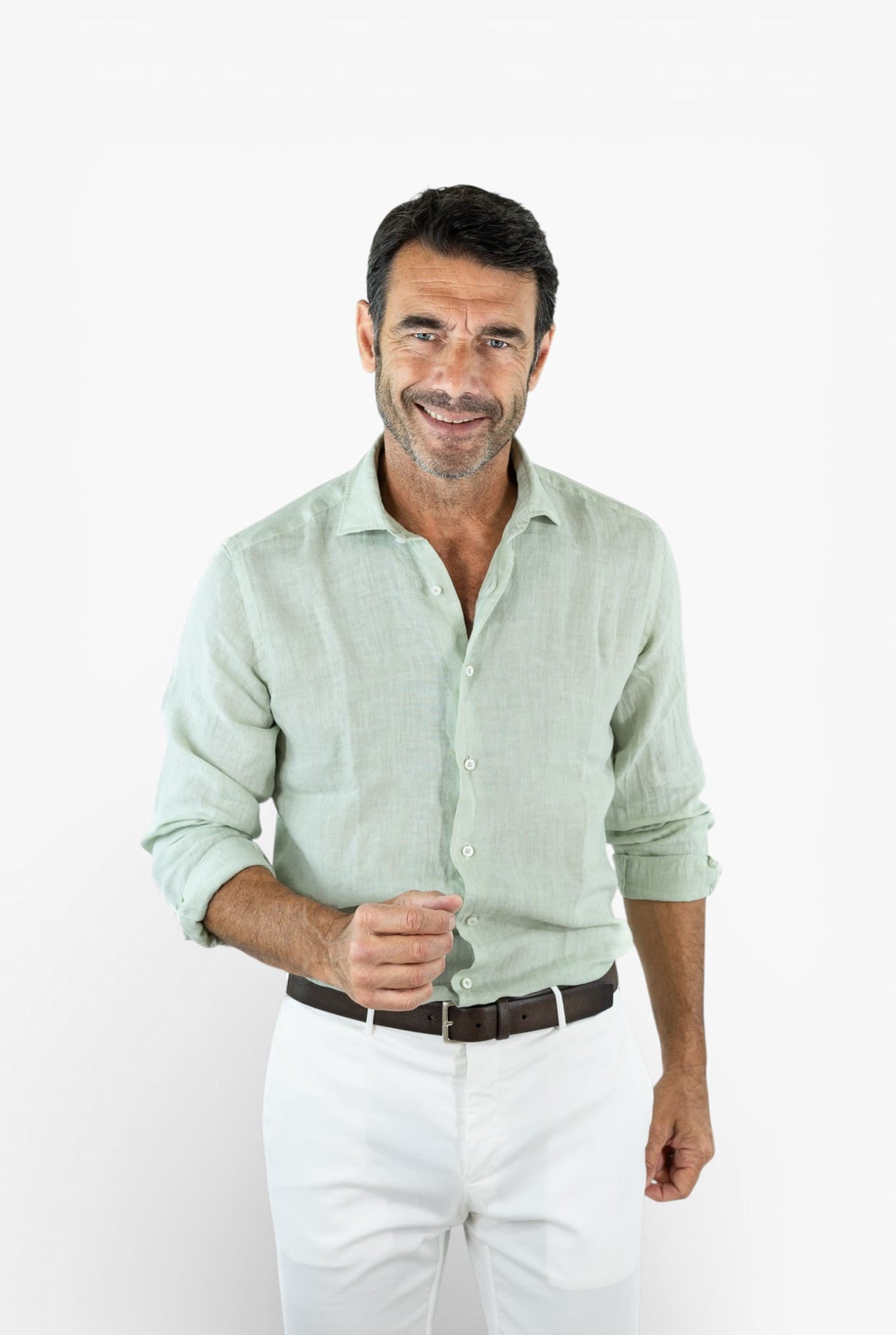 FEDELI Camicia "Nick" Lino Verde