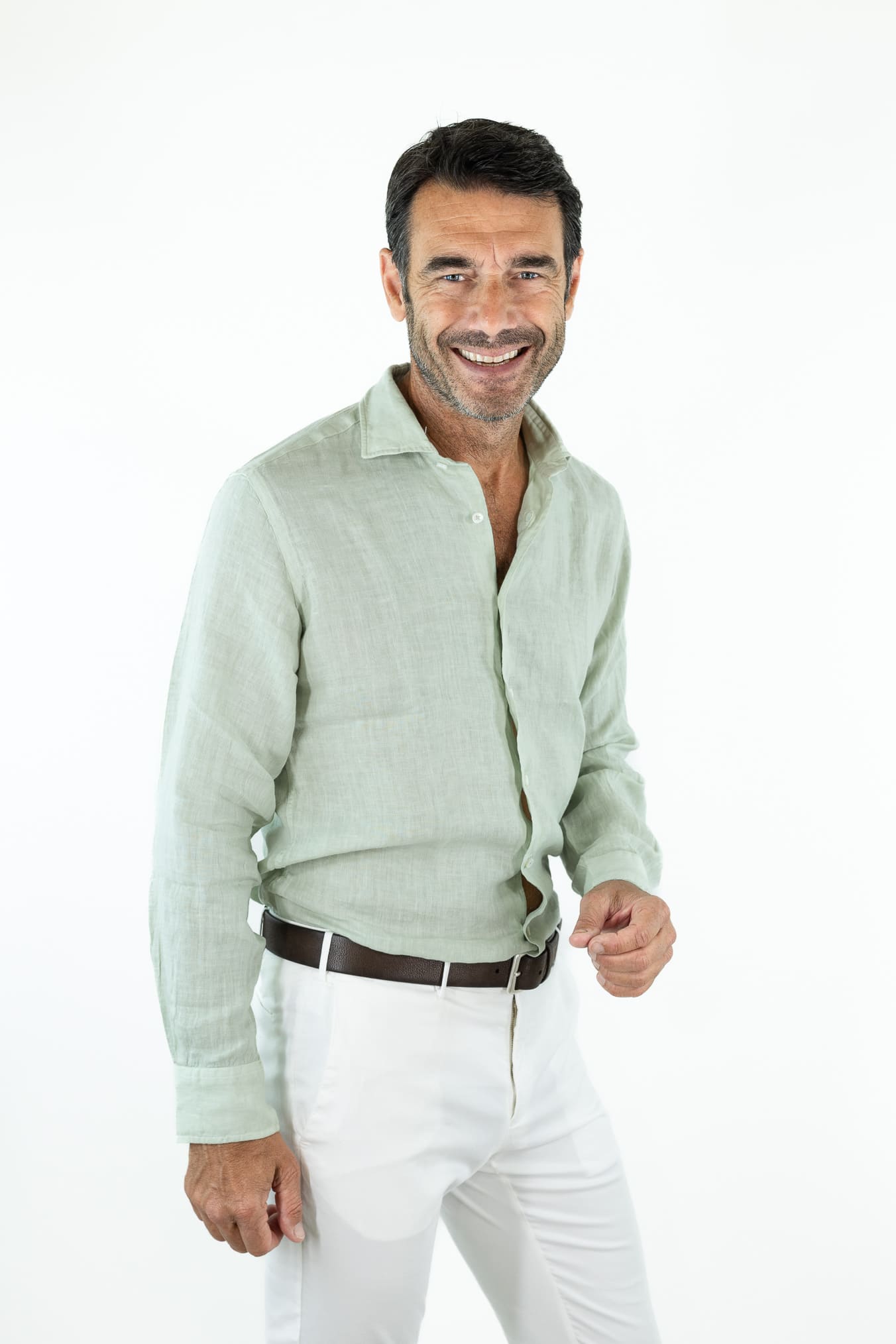 FEDELI Camicia "Nick" Lino Verde